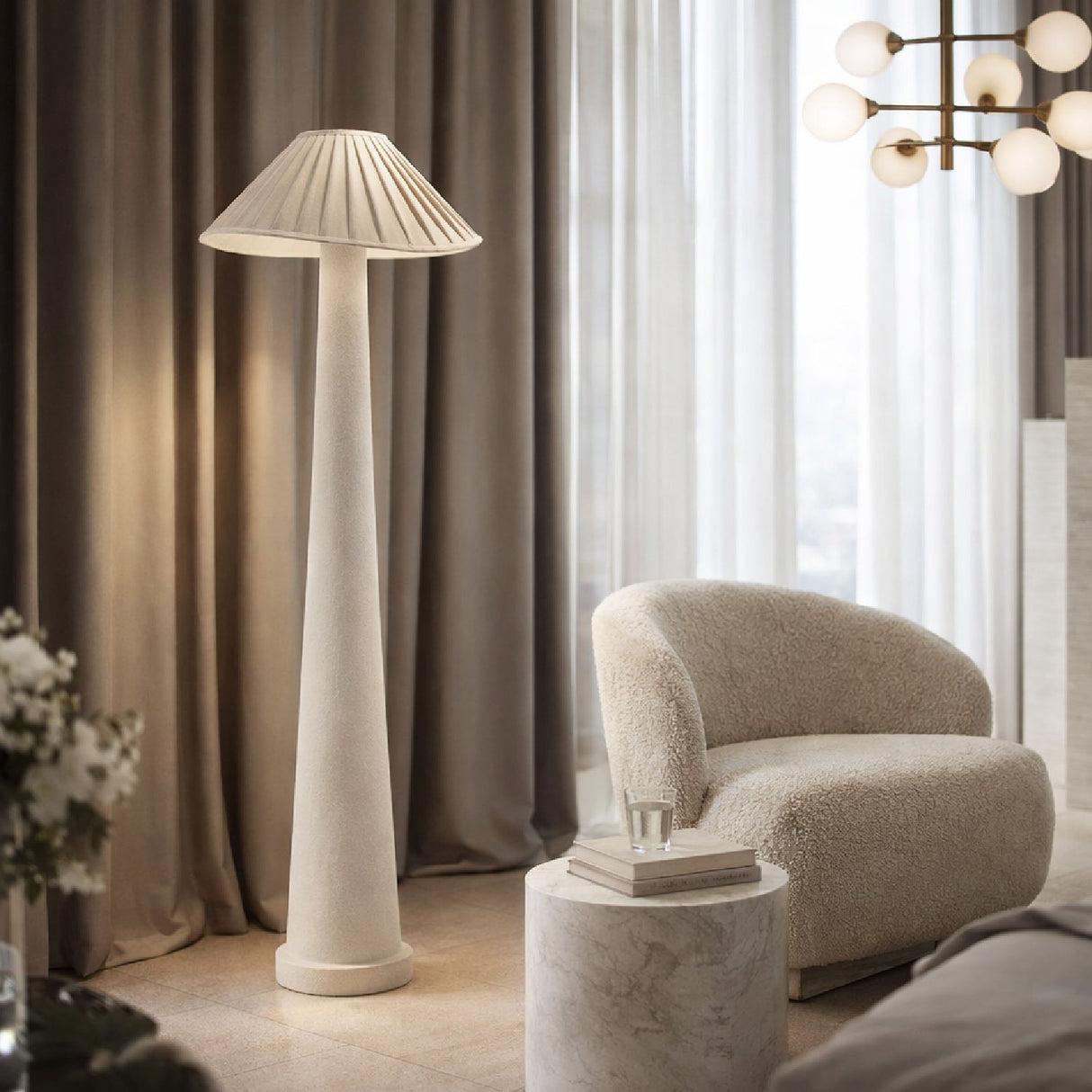 Modern European furniture - White Minimalist Accent Floor Lamp - www.oroa.com