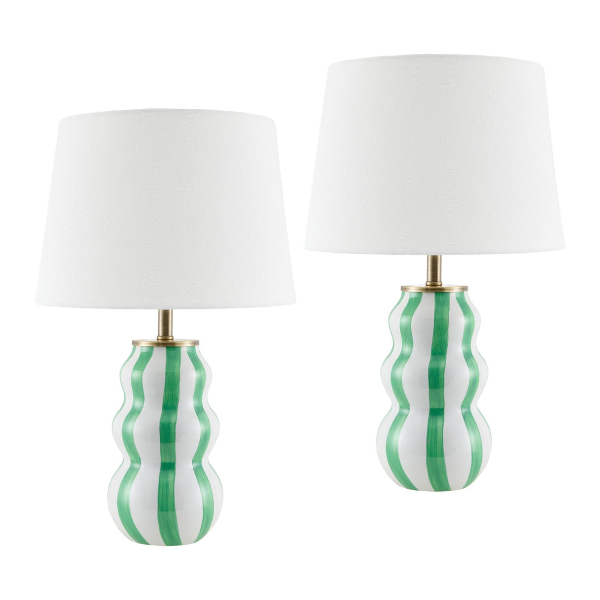 Modern European furniture - Wavy Stripes Ceramic Table Lamps (2) - www.oroa.com