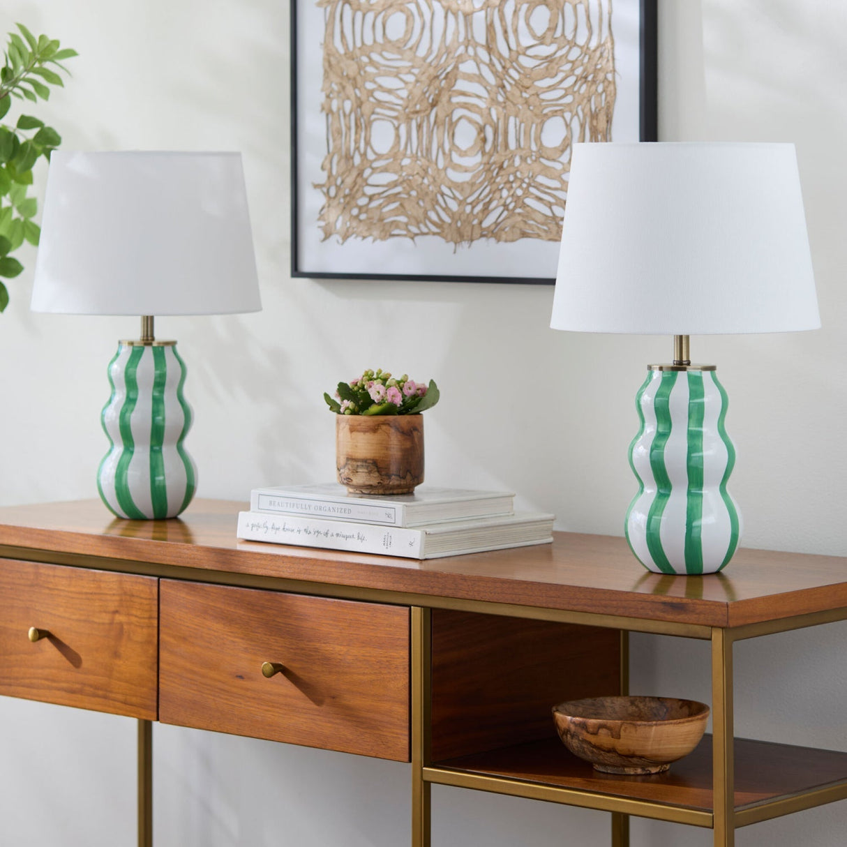 Modern European furniture - Wavy Stripes Ceramic Table Lamps (2) - www.oroa.com