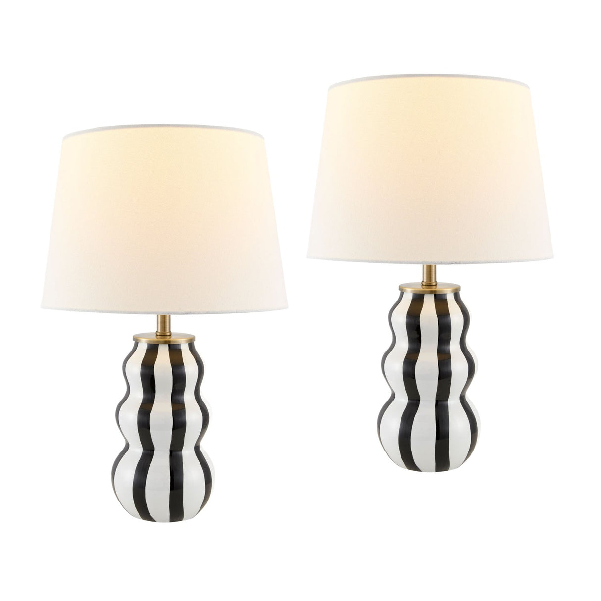 Modern European furniture - Wavy Stripes Ceramic Table Lamps (2) - www.oroa.com
