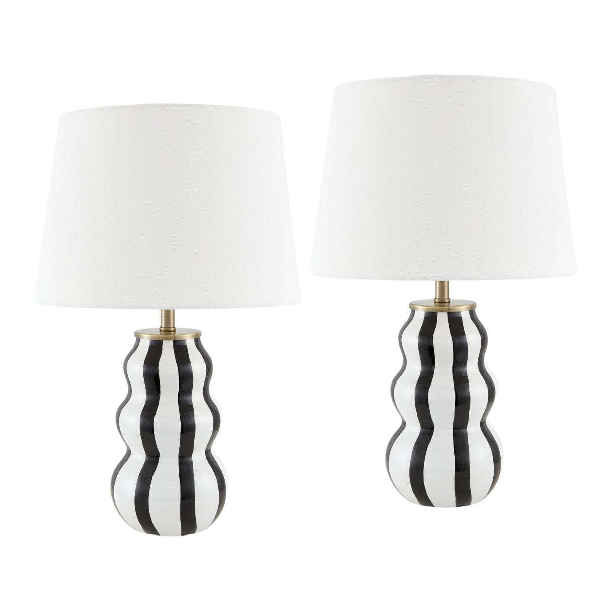 Modern European furniture - Wavy Stripes Ceramic Table Lamps (2) - www.oroa.com