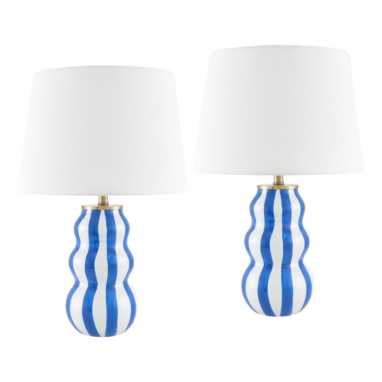 Modern European furniture - Wavy Stripes Ceramic Table Lamps (2) - www.oroa.com