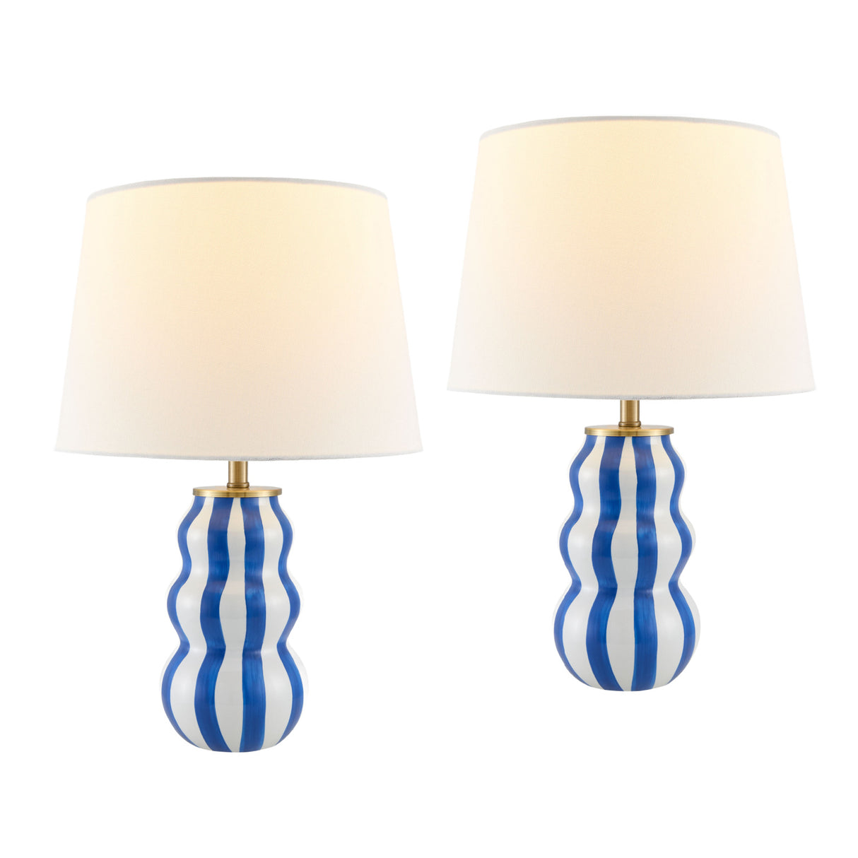 Modern European furniture - Wavy Stripes Ceramic Table Lamps (2) - www.oroa.com