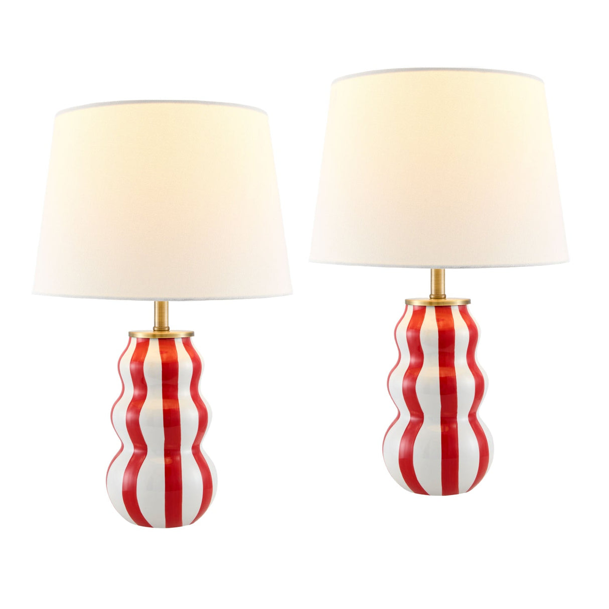 Modern European furniture - Wavy Stripes Ceramic Table Lamps (2) - www.oroa.com