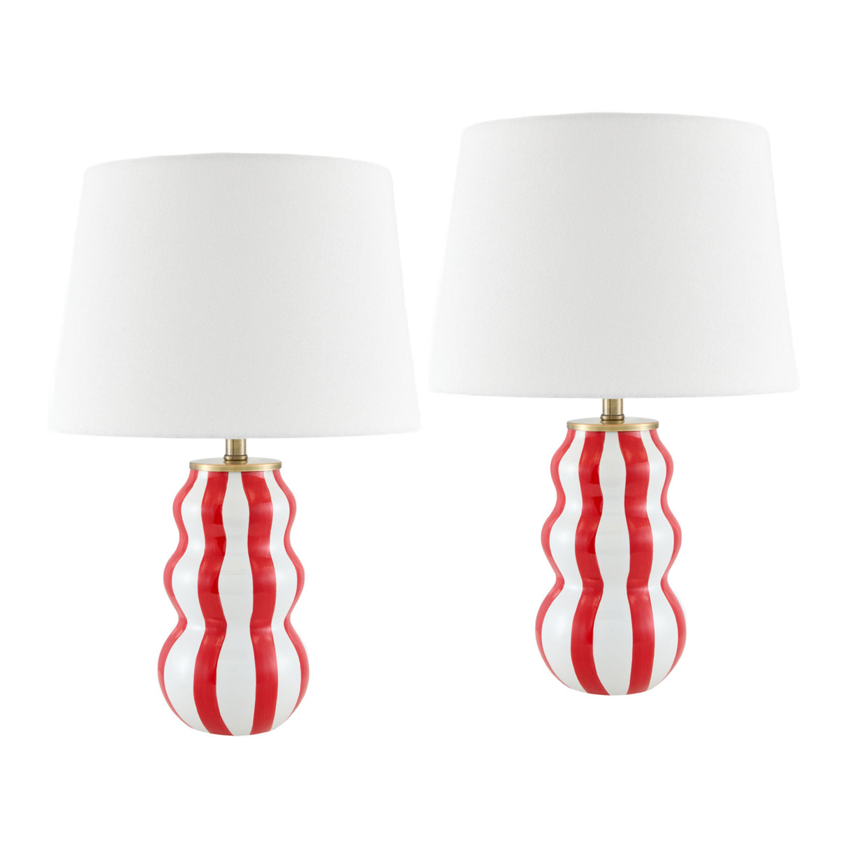 Wavy Stripes Ceramic Table Lamps (2) | Oroa.com