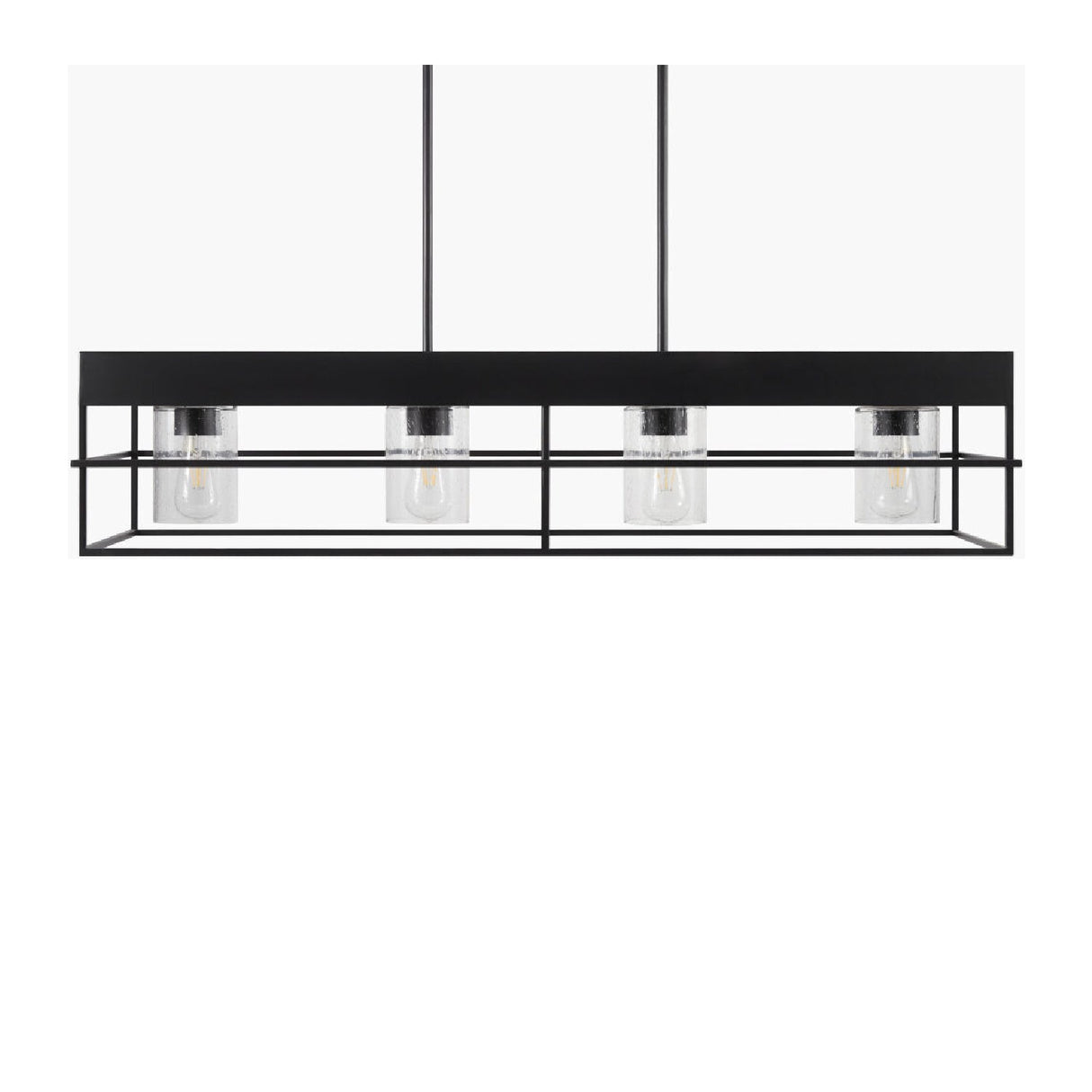 Modern European furniture - Black Framed 4-Light Linear Chandelier - www.oroa.com