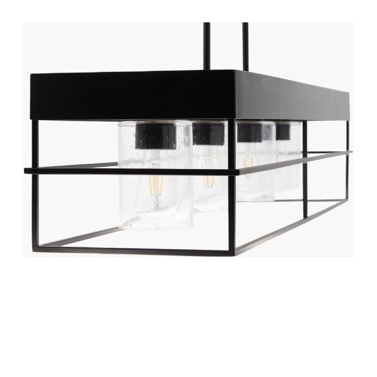 Modern European furniture - Black Framed 4-Light Linear Chandelier - www.oroa.com