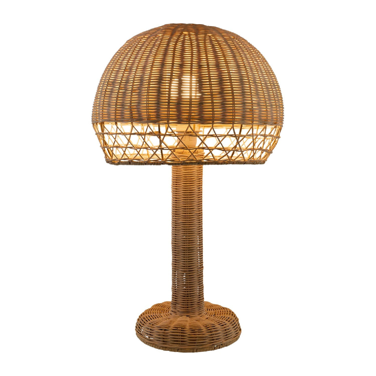 Modern European furniture - Dome Natural Rattan Table Lamp - www.oroa.com