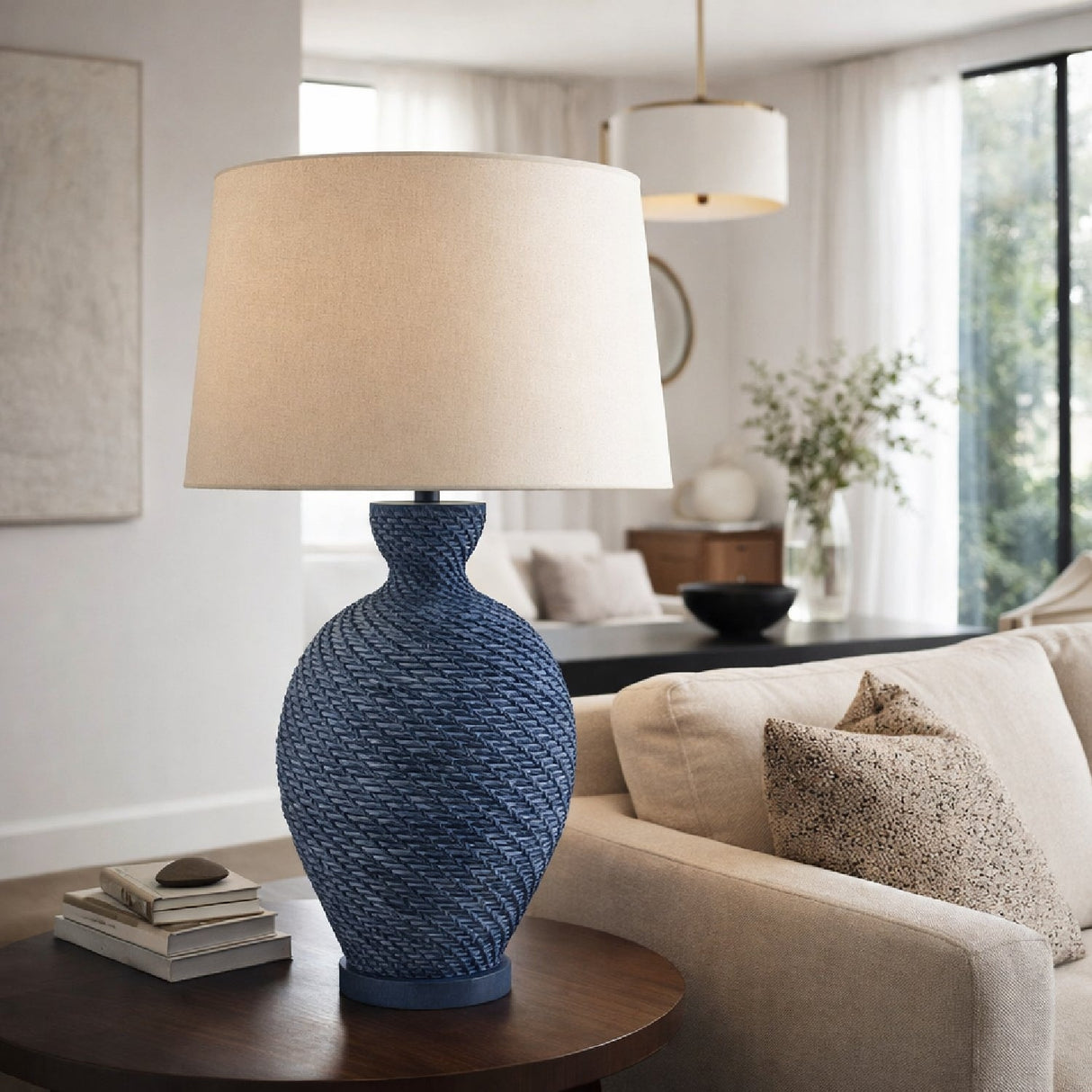 Modern European furniture - Painted Rattan Accent Table Lamp - www.oroa.com