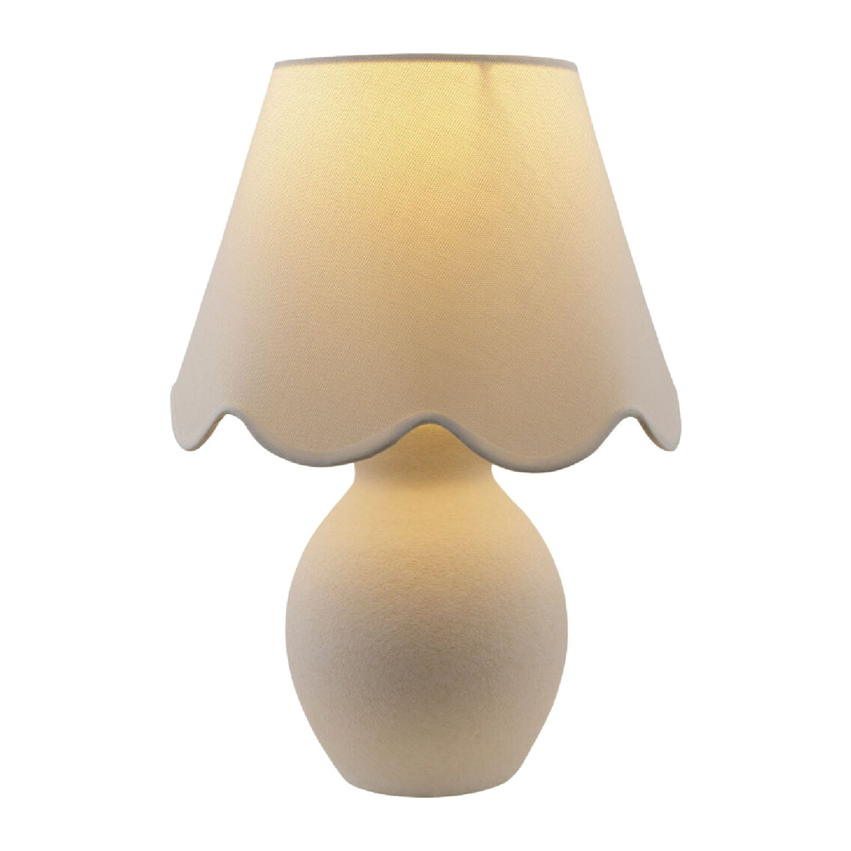 Modern European furniture - Scalloped White Cotton Table Lamp - www.oroa.com