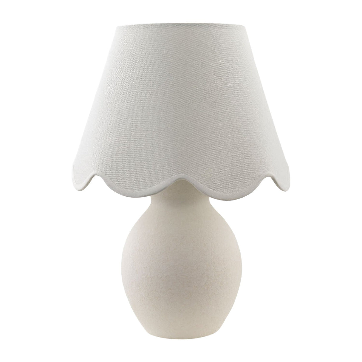 Modern European furniture - Scalloped White Cotton Table Lamp - www.oroa.com