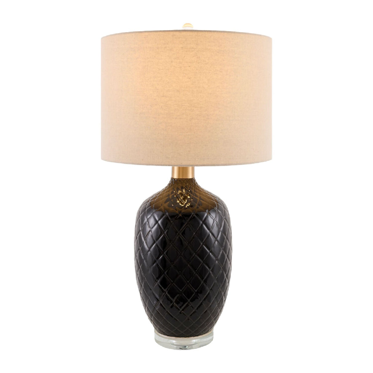 Modern European furniture - Carved Ceramic Linen Table Lamp - www.oroa.com