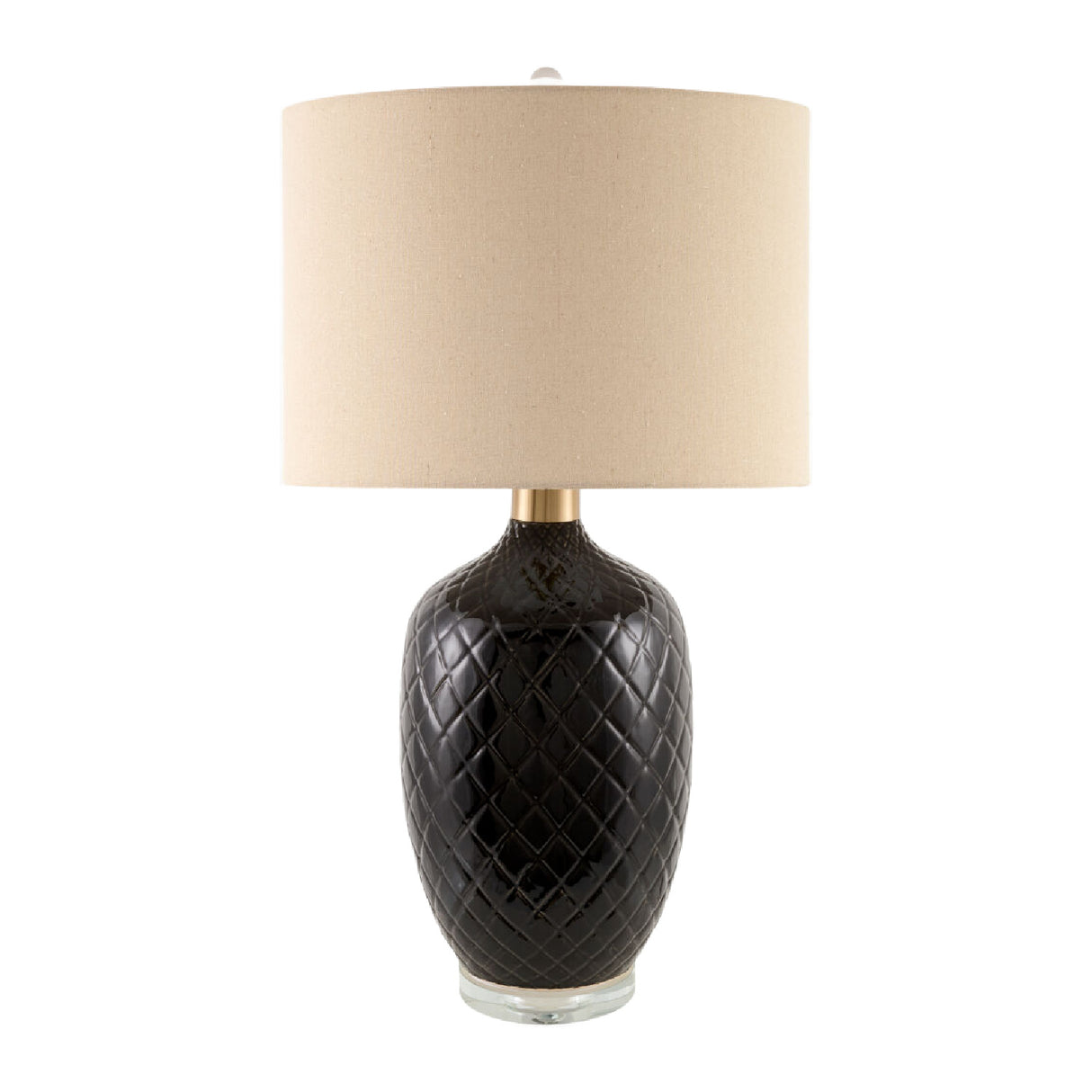 Modern European furniture - Carved Ceramic Linen Table Lamp - www.oroa.com