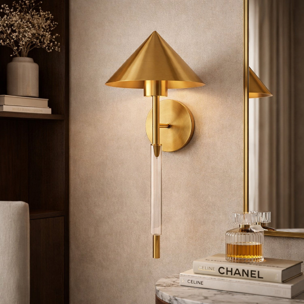Modern European furniture - Conical Gold Wall Lamp - www.oroa.com