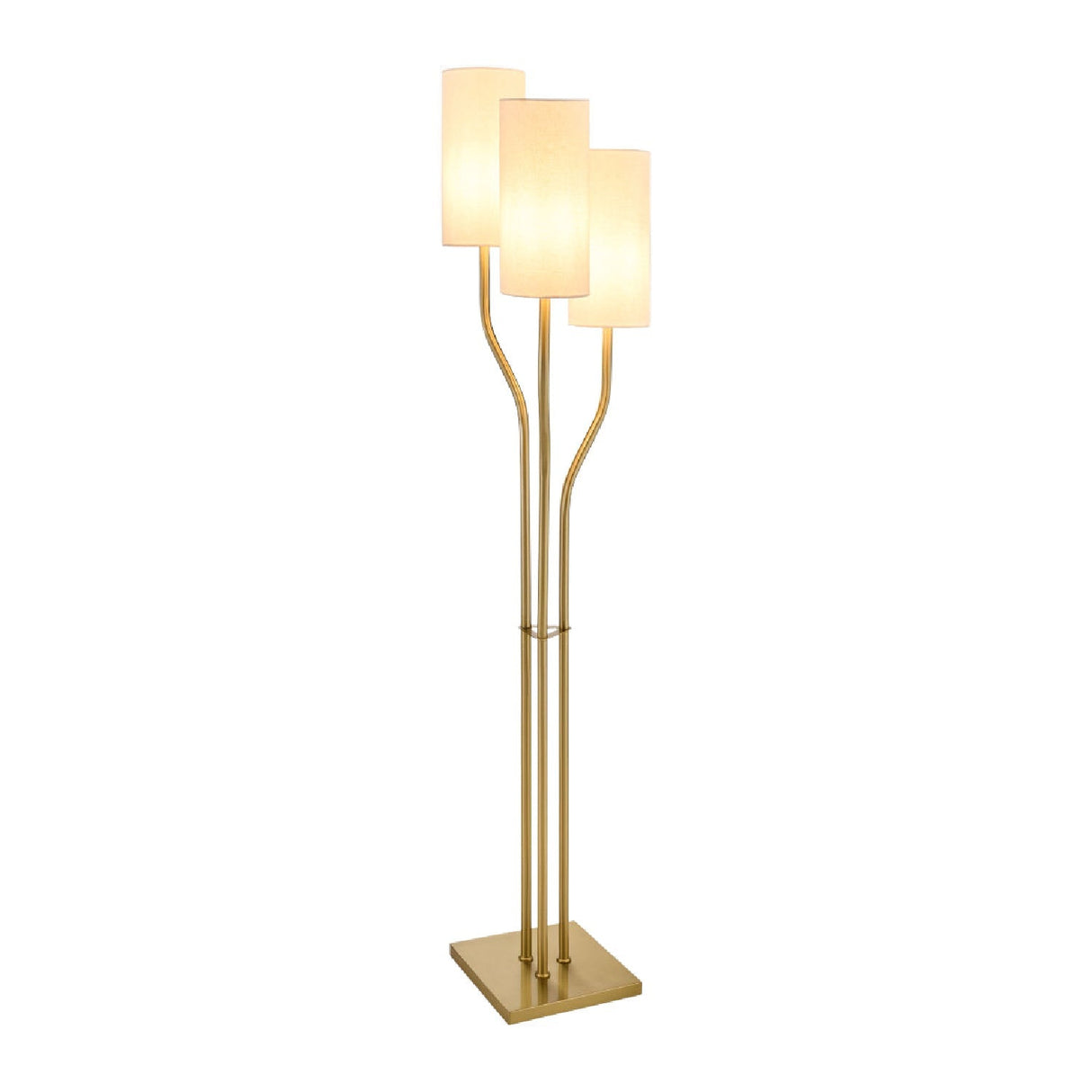Modern European furniture - White Linen 3-Light Floor Lamp - www.oroa.com