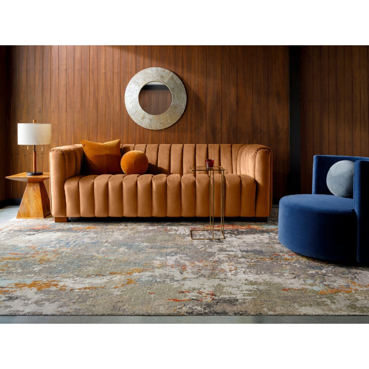Modern European furniture - Drum Linen Shade Table Lamp - www.oroa.com