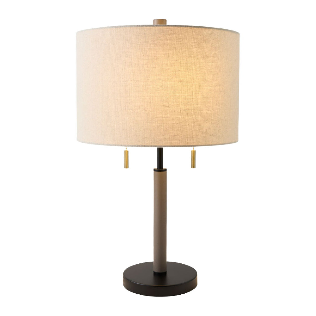 Modern European furniture - Drum Linen Shade Table Lamp - www.oroa.com