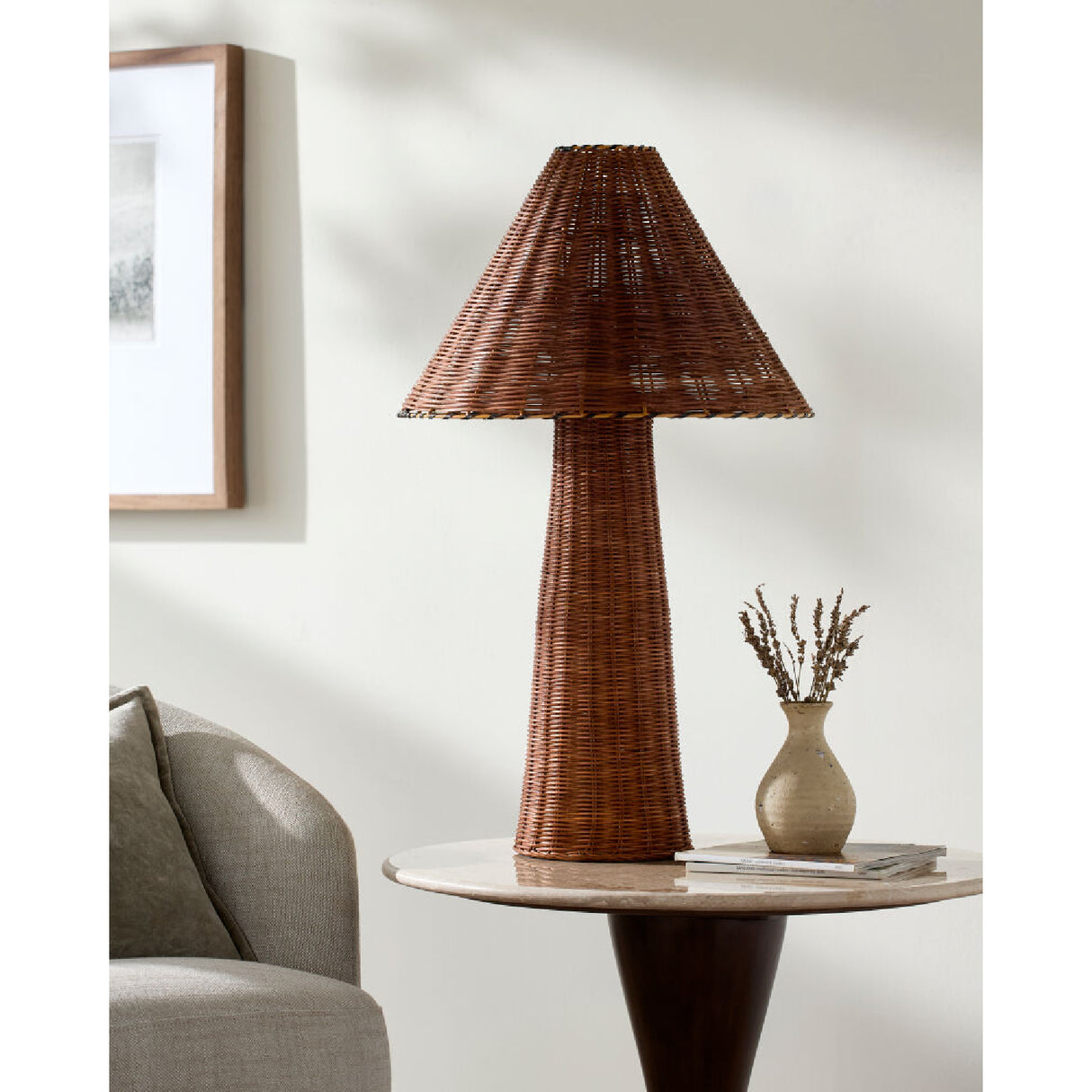 Modern European furniture - Empire Brown Rattan Table Lamp - www.oroa.com