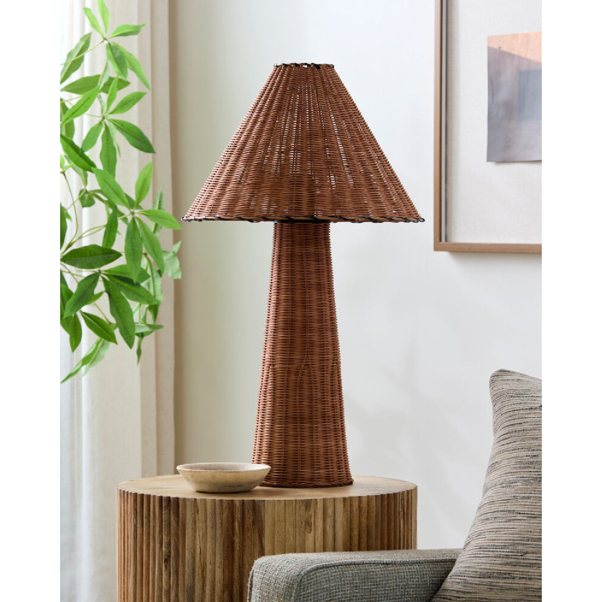 Modern European furniture - Empire Brown Rattan Table Lamp - www.oroa.com