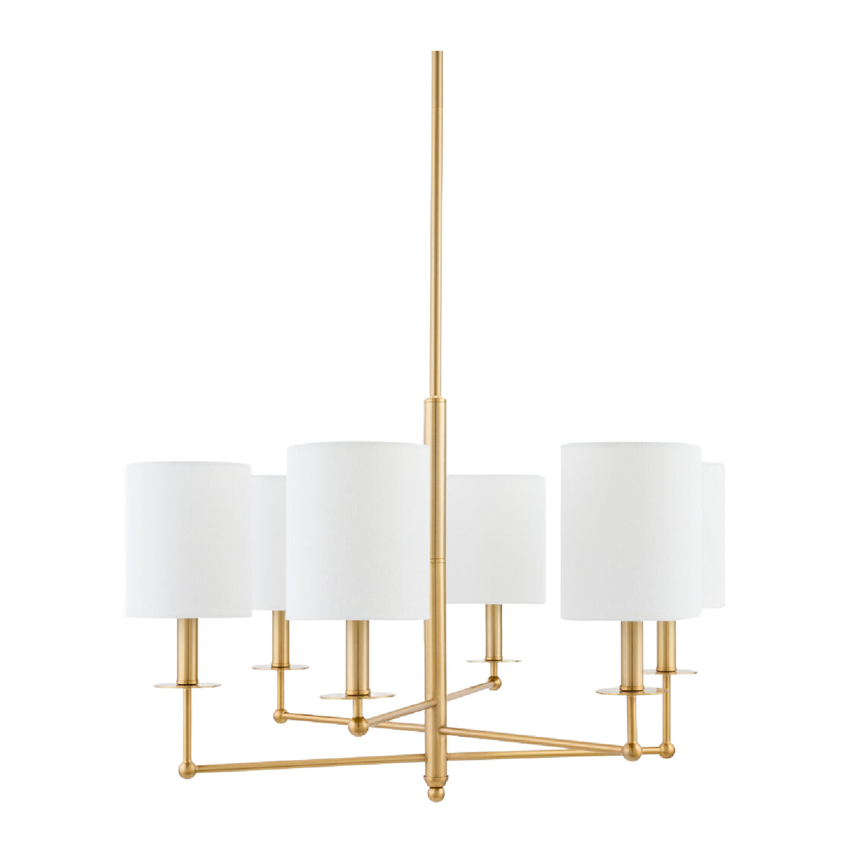 White Linen Shades Chandelier | Oroa.com