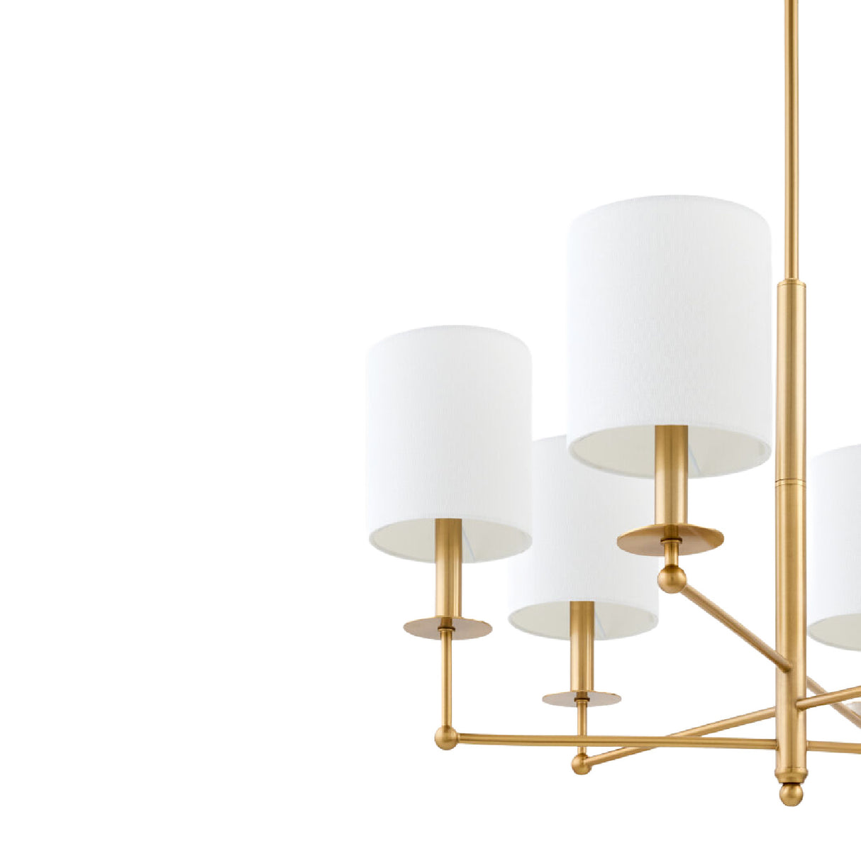 White Linen Shades Chandelier | Oroa.com