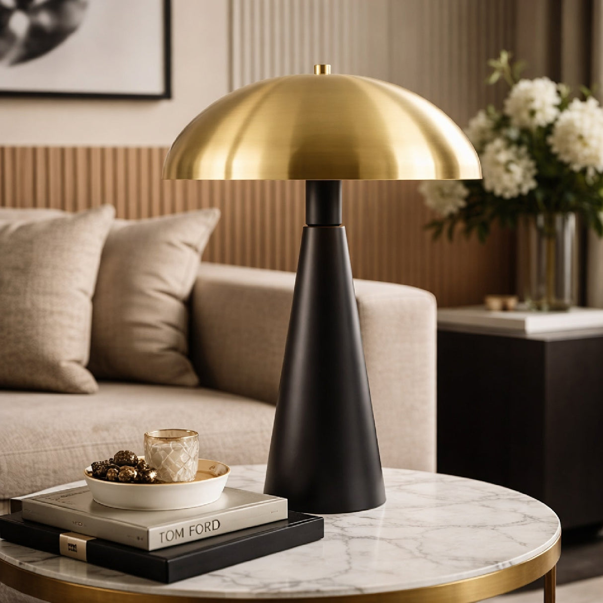 Modern European furniture - Gold Dome Accent Table Lamp - www.oroa.com