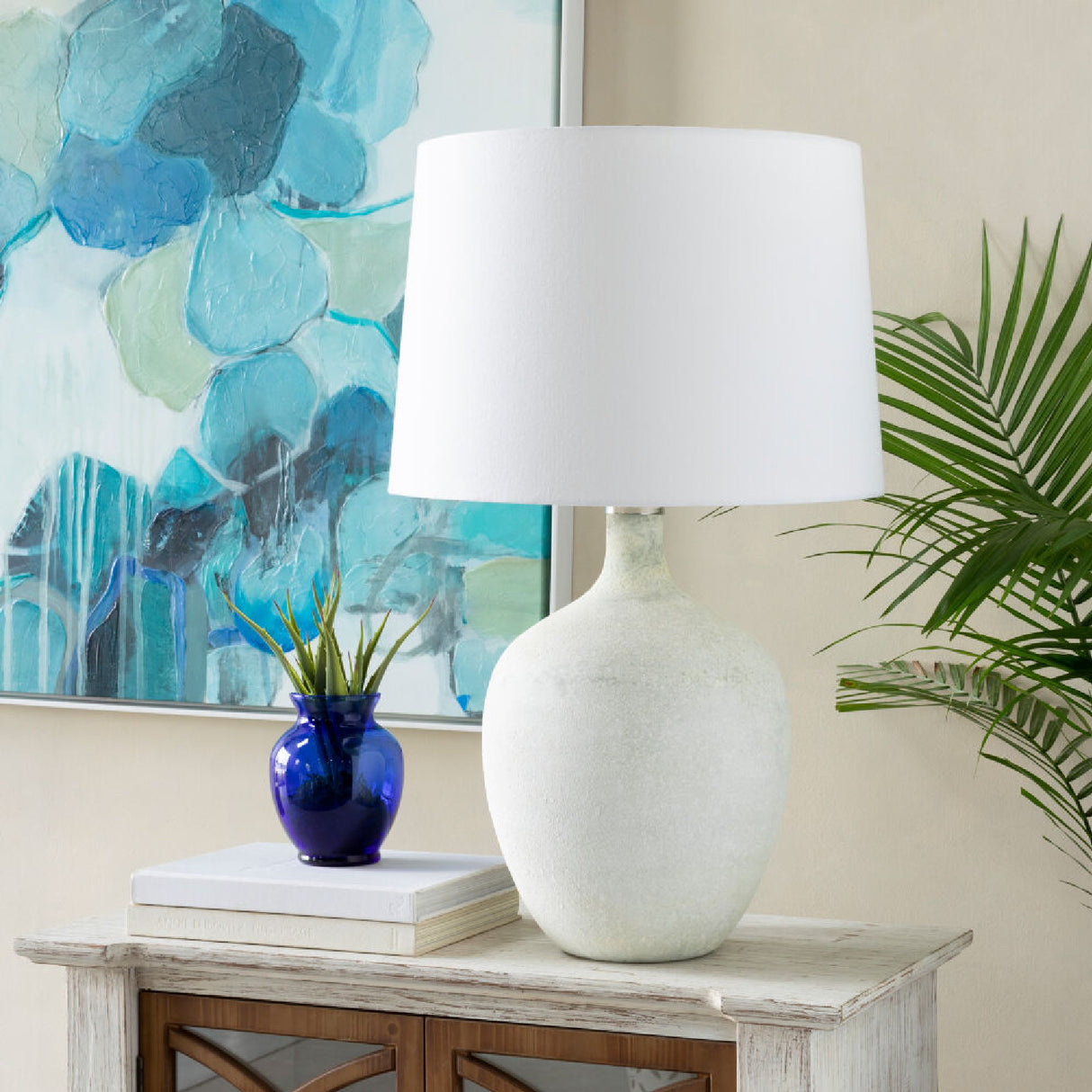 Modern European furniture - Marbled White Glass Table Lamp - www.oroa.com
