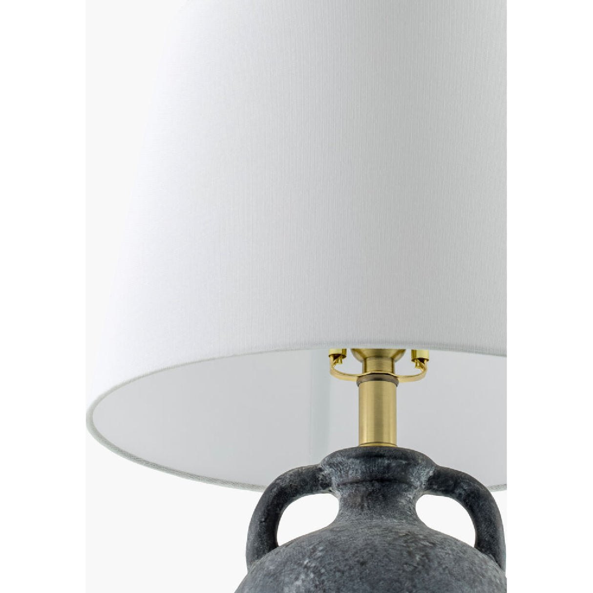 Modern European furniture - Black Ceramic Linen Table Lamp - www.oroa.com