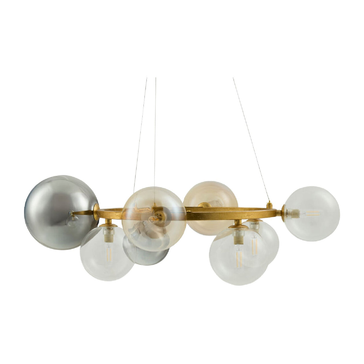 Modern European furniture - Clear Glass Orbs 8-Light Chandelier - www.oroa.com