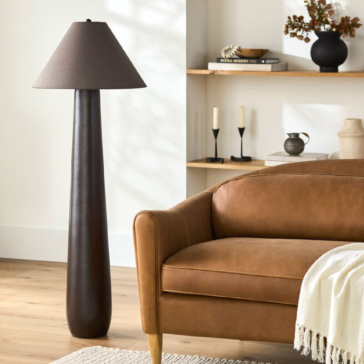 Modern European furniture - Empire Linen Shade Floor Lamp - www.oroa.com
