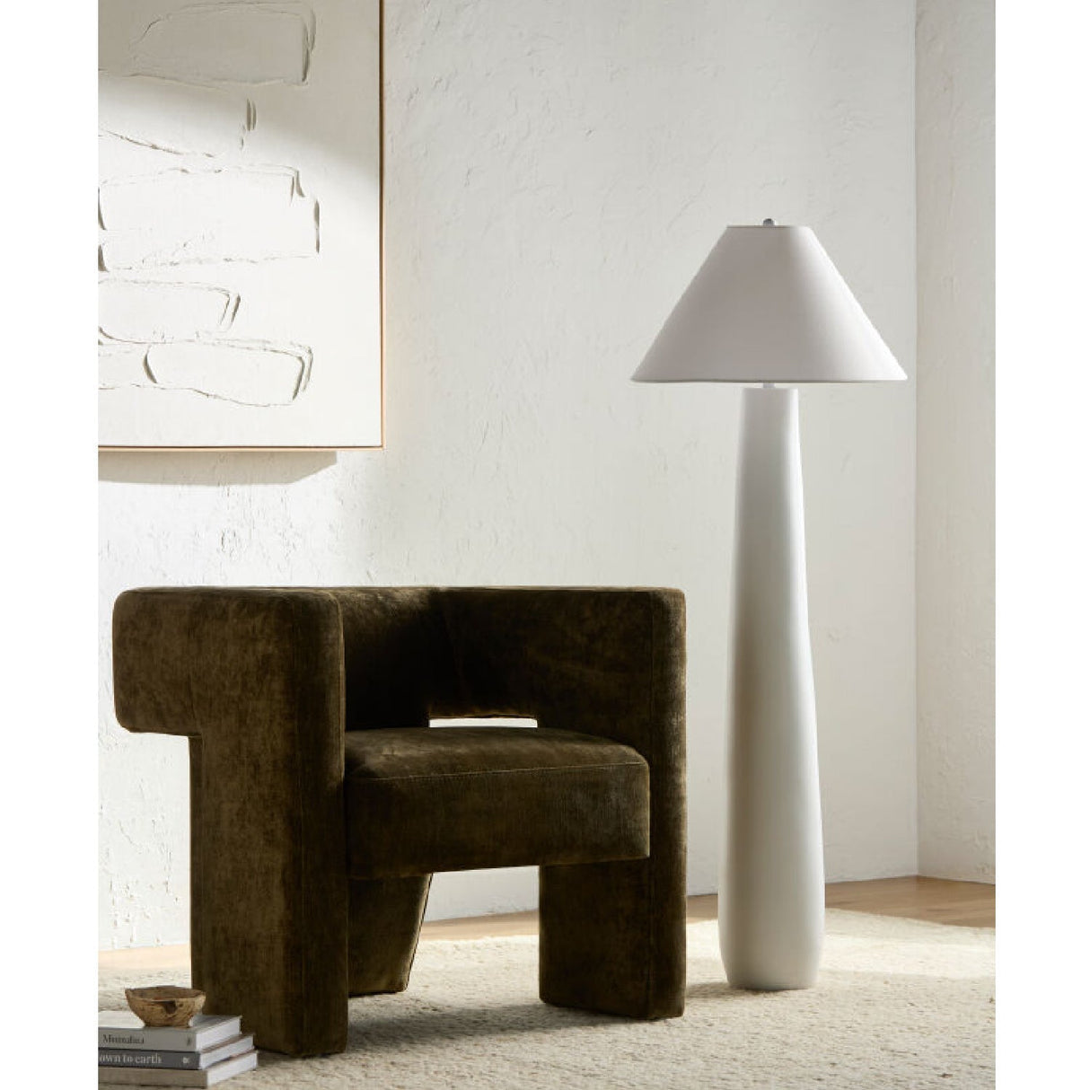 Modern European furniture - Empire Linen Shade Floor Lamp - www.oroa.com