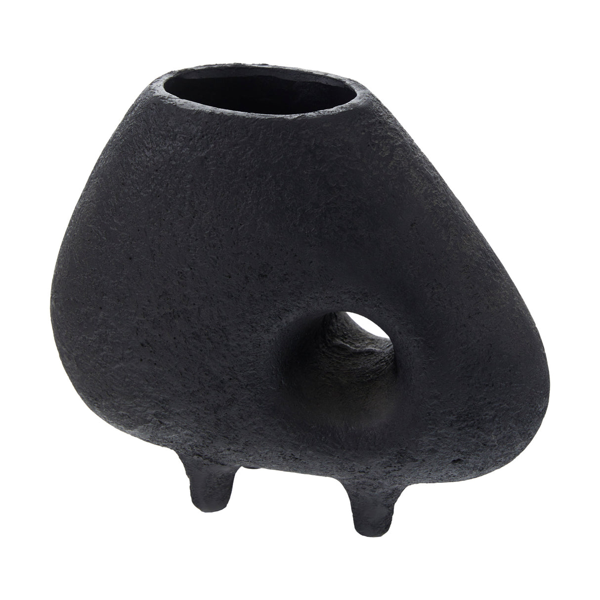 Modern European furniture - Black Textured Terracotta Vase - www.oroa.com