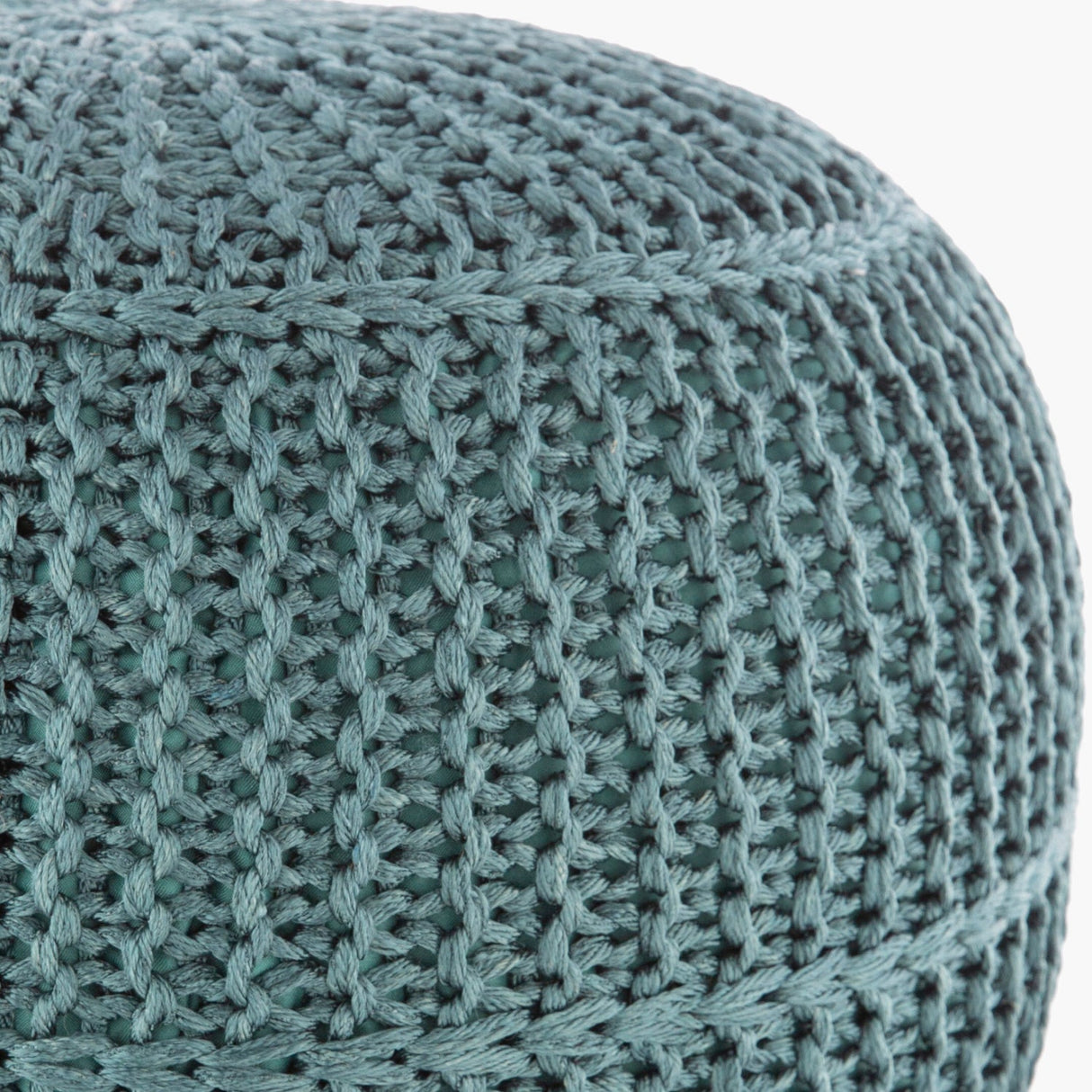 Modern European furniture - Blue Knitted Round Outdoor Pouf - www.oroa.com