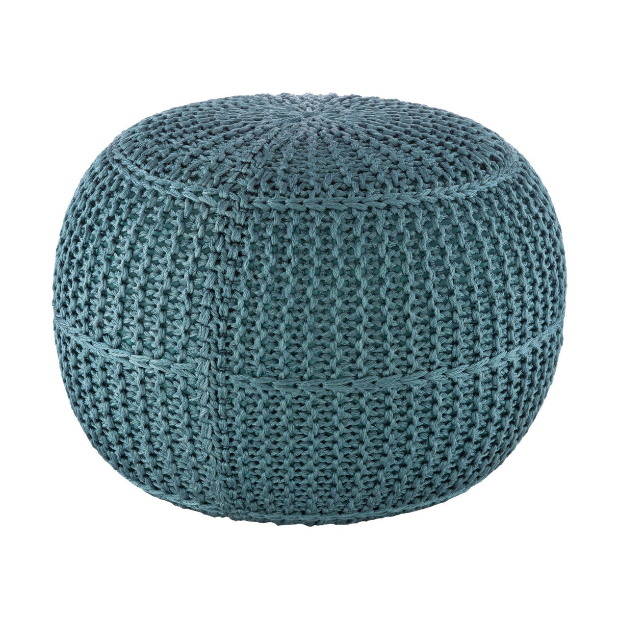 Modern European furniture - Blue Knitted Round Outdoor Pouf - www.oroa.com