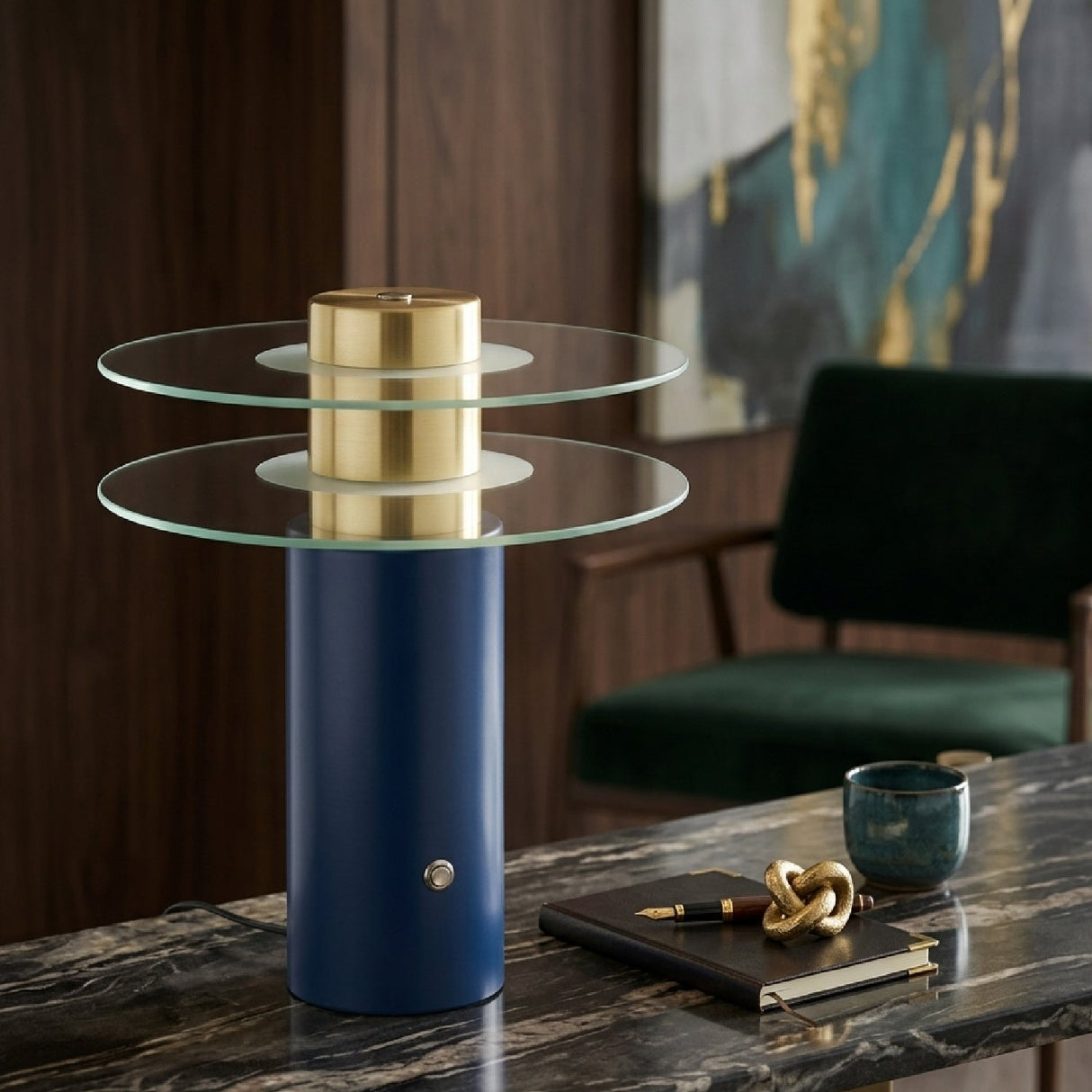 Modern European furniture - Clear Glass Discs Table Lamp - www.oroa.com