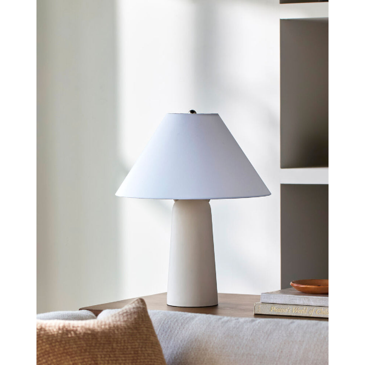 Modern European furniture - Hand-Painted Gray Concrete Table Lamp - www.oroa.com