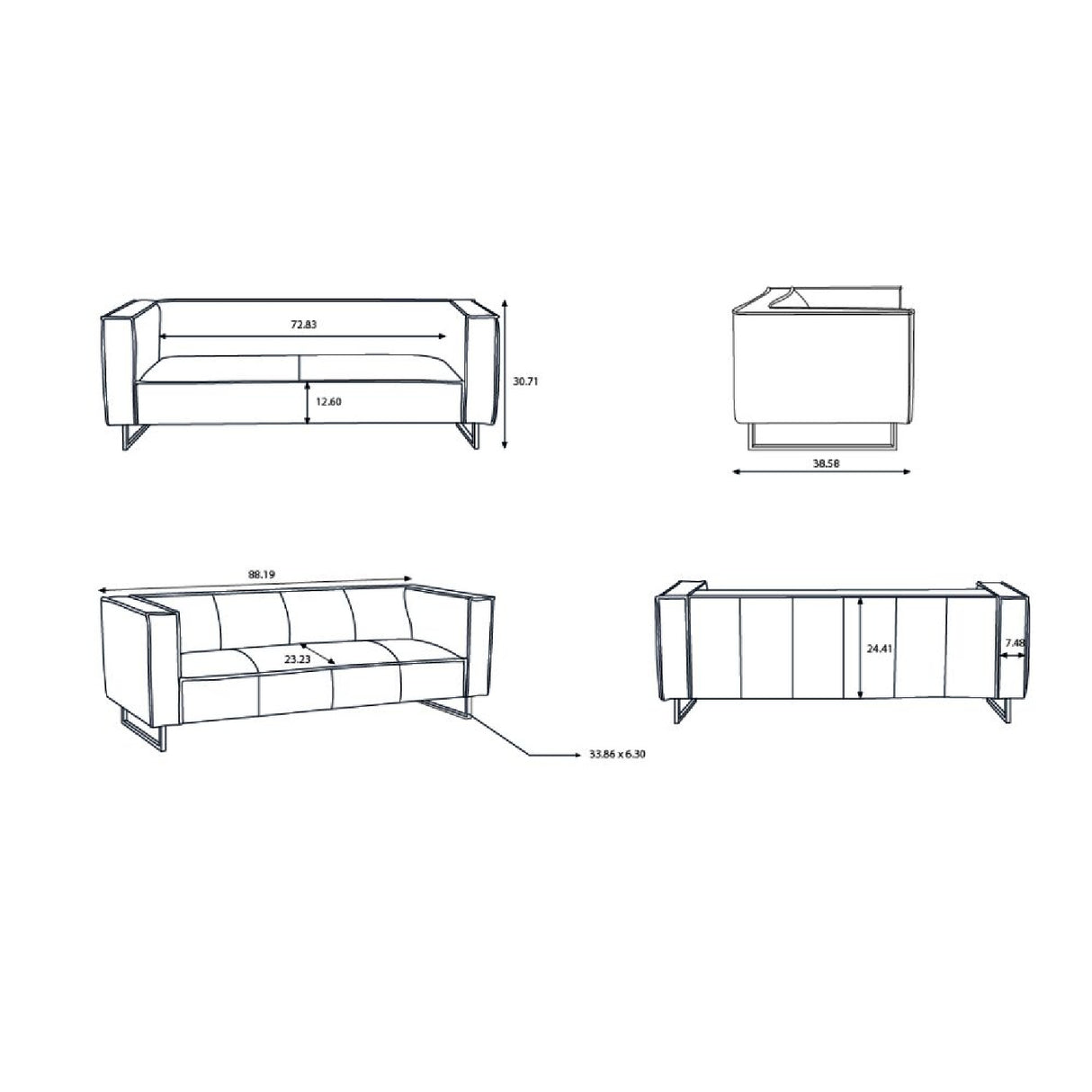 Modern furniture - Modern Upholstered Sofa - www.oroa.com