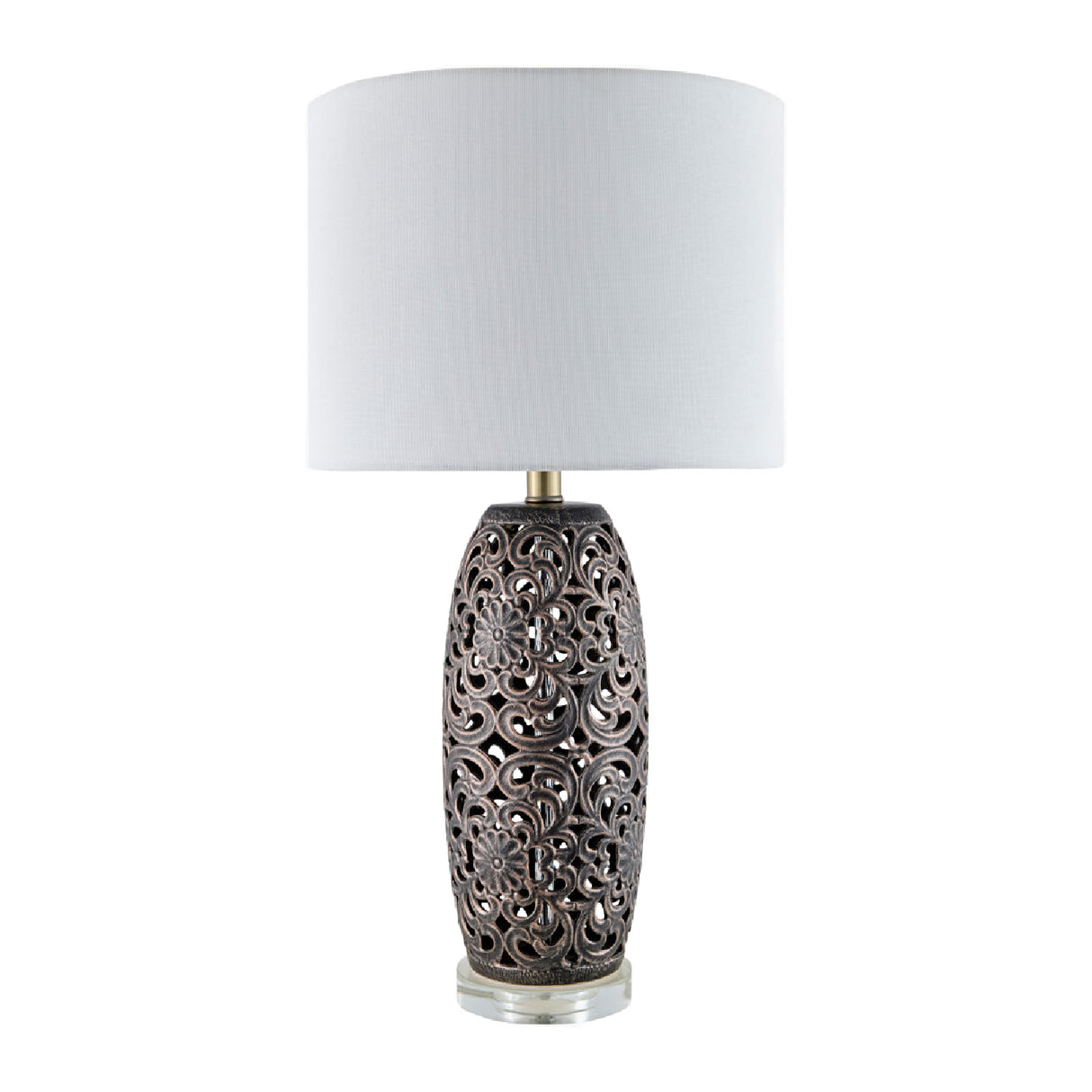 Modern European furniture - Floral Carved Ceramic Table Lamp - www.oroa.com | Oroa.com