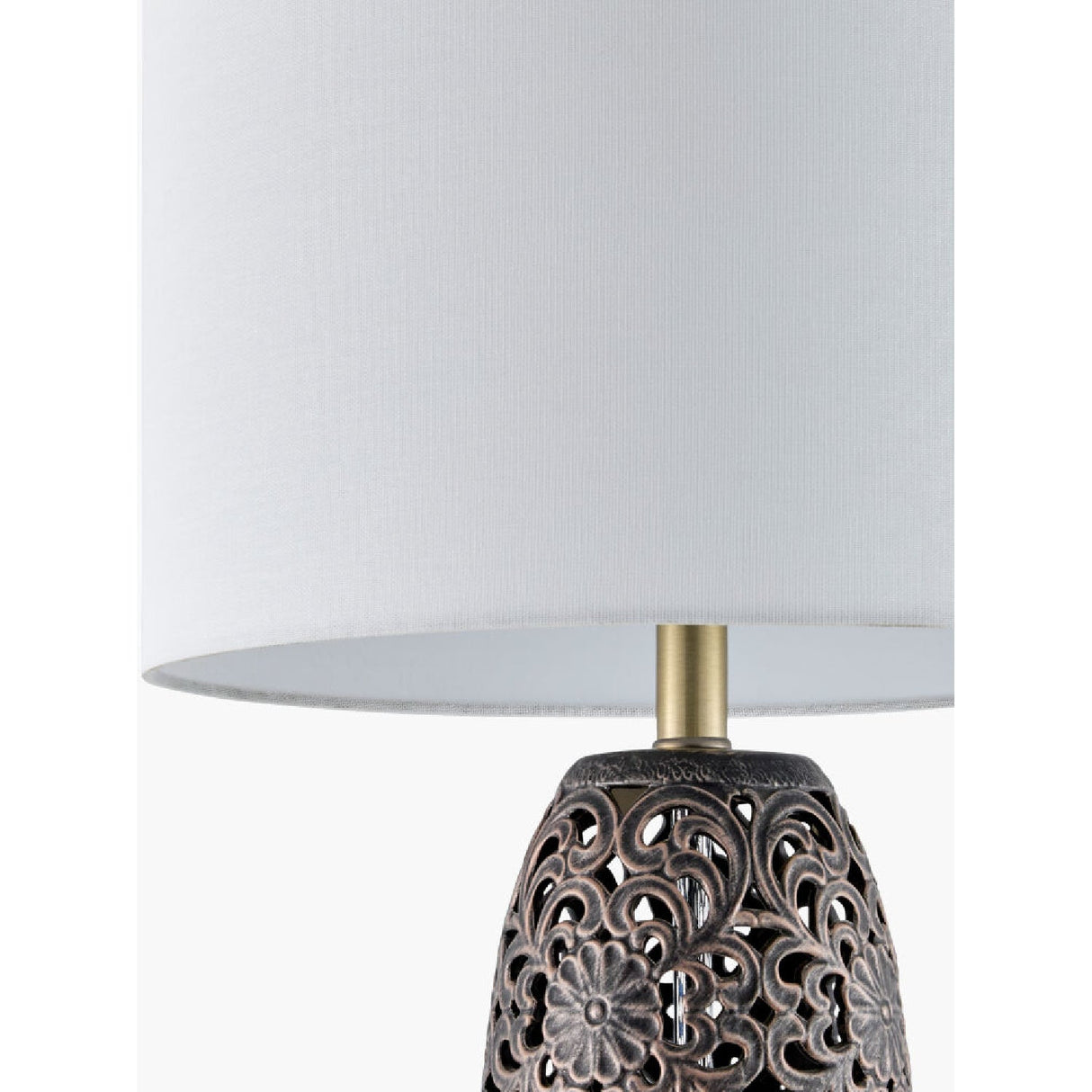 Modern European furniture - Floral Carved Ceramic Table Lamp - www.oroa.com