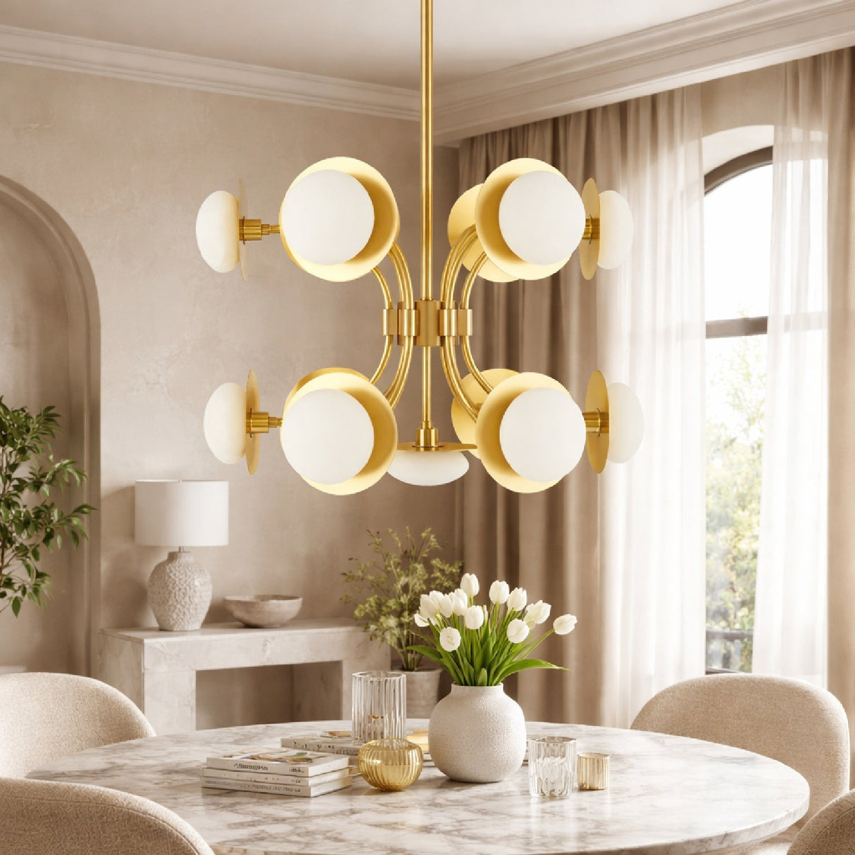 Modern European furniture - Gold 13-Light Pendant Lamp - www.oroa.com