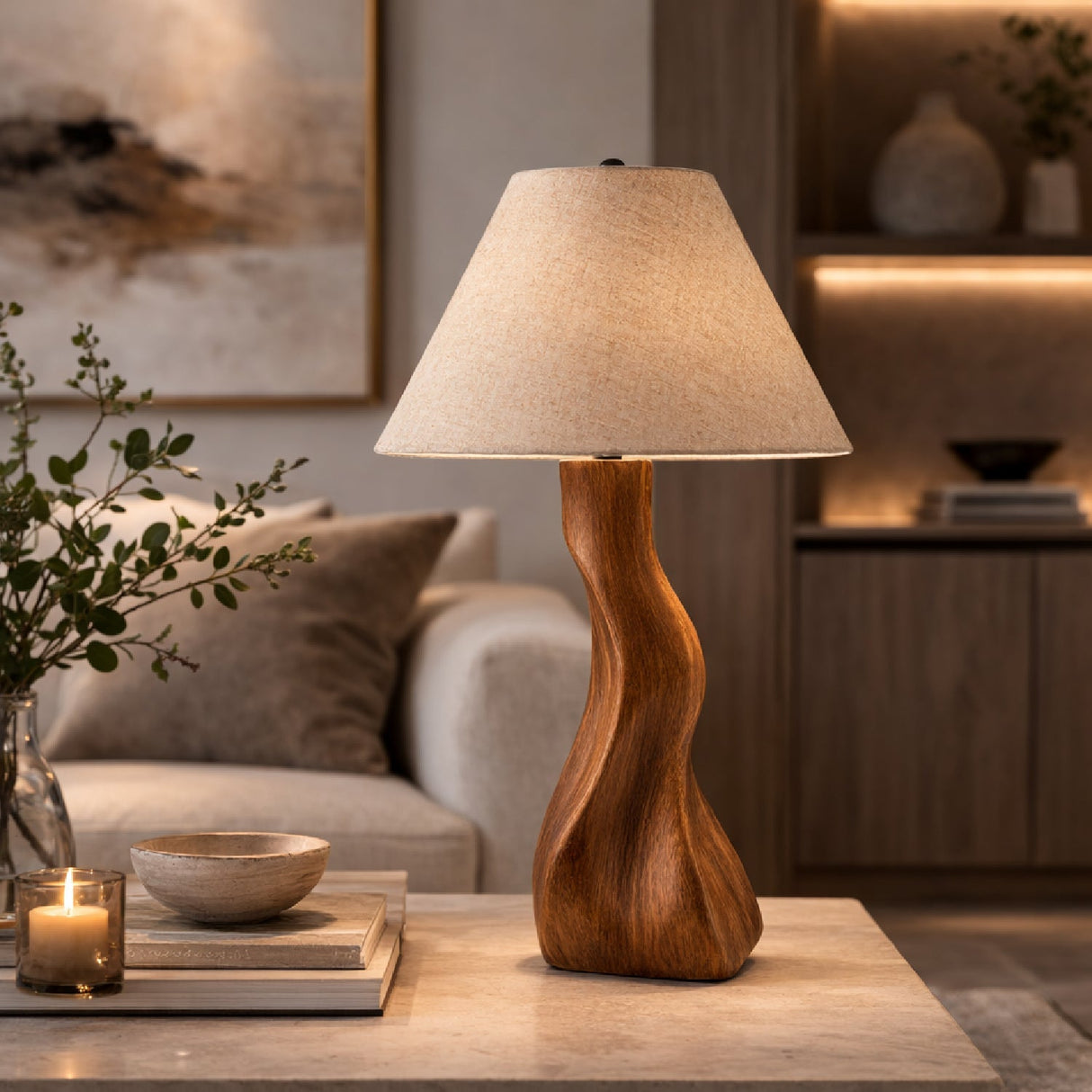 Modern European furniture - Organic-Shaped Base Table Lamp - www.oroa.com