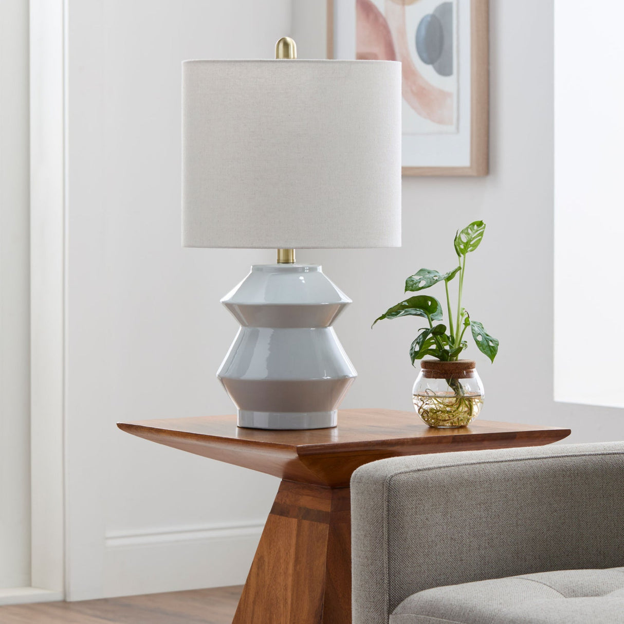 Modern European furniture - Geometrical Ceramic Accent Table Lamp - www.oroa.com