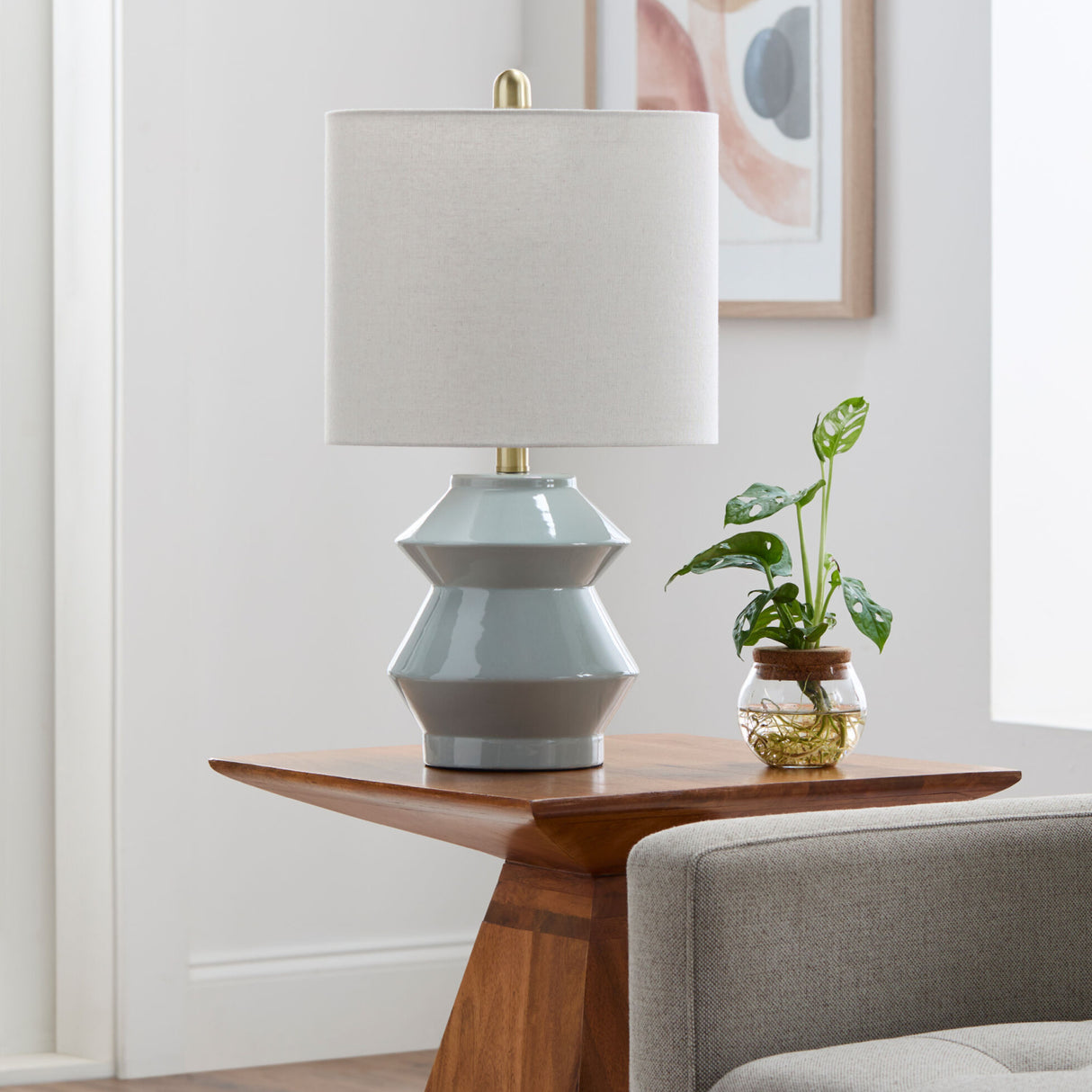 Modern European furniture - Geometrical Ceramic Accent Table Lamp - www.oroa.com