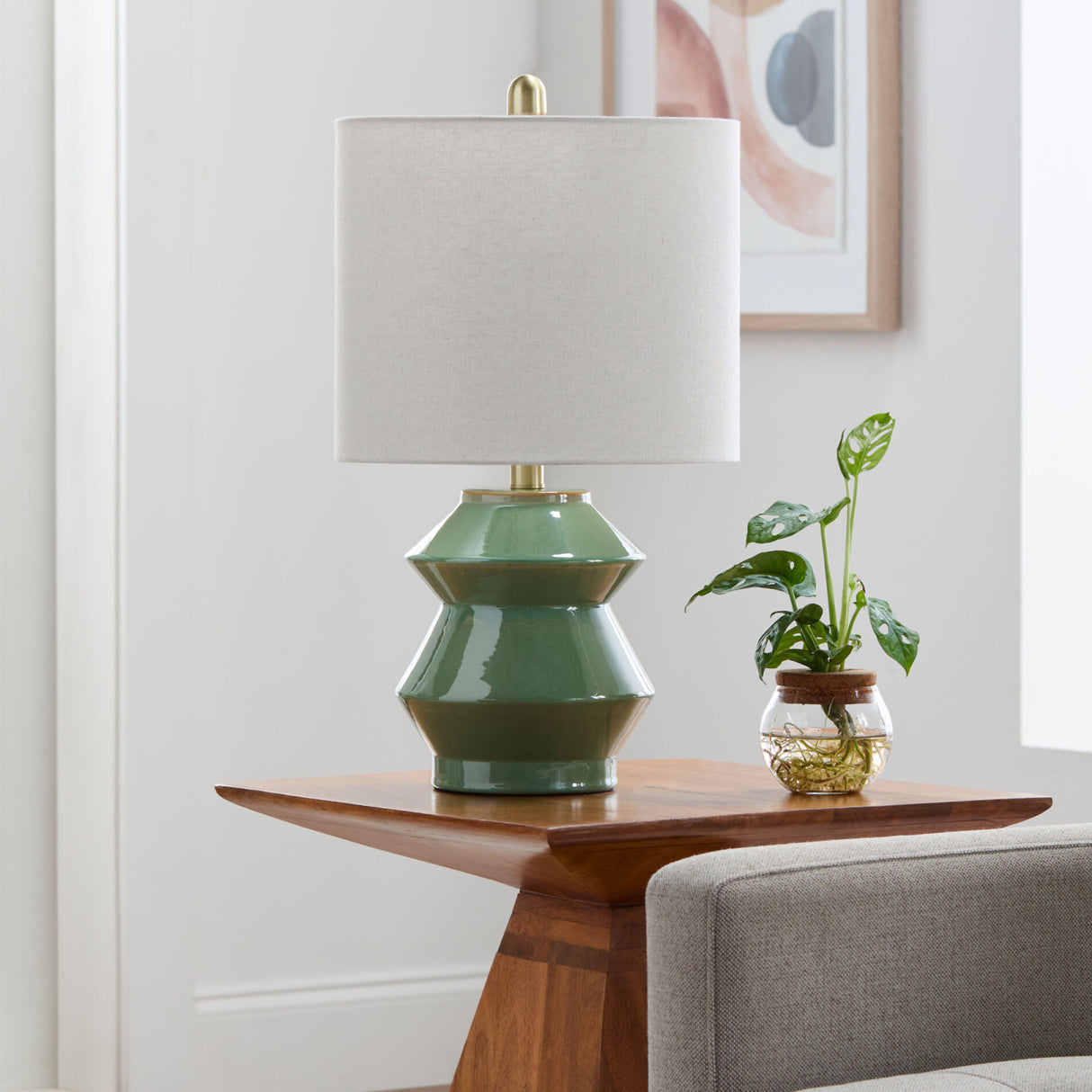 Modern European furniture - Geometrical Ceramic Accent Table Lamp - www.oroa.com
