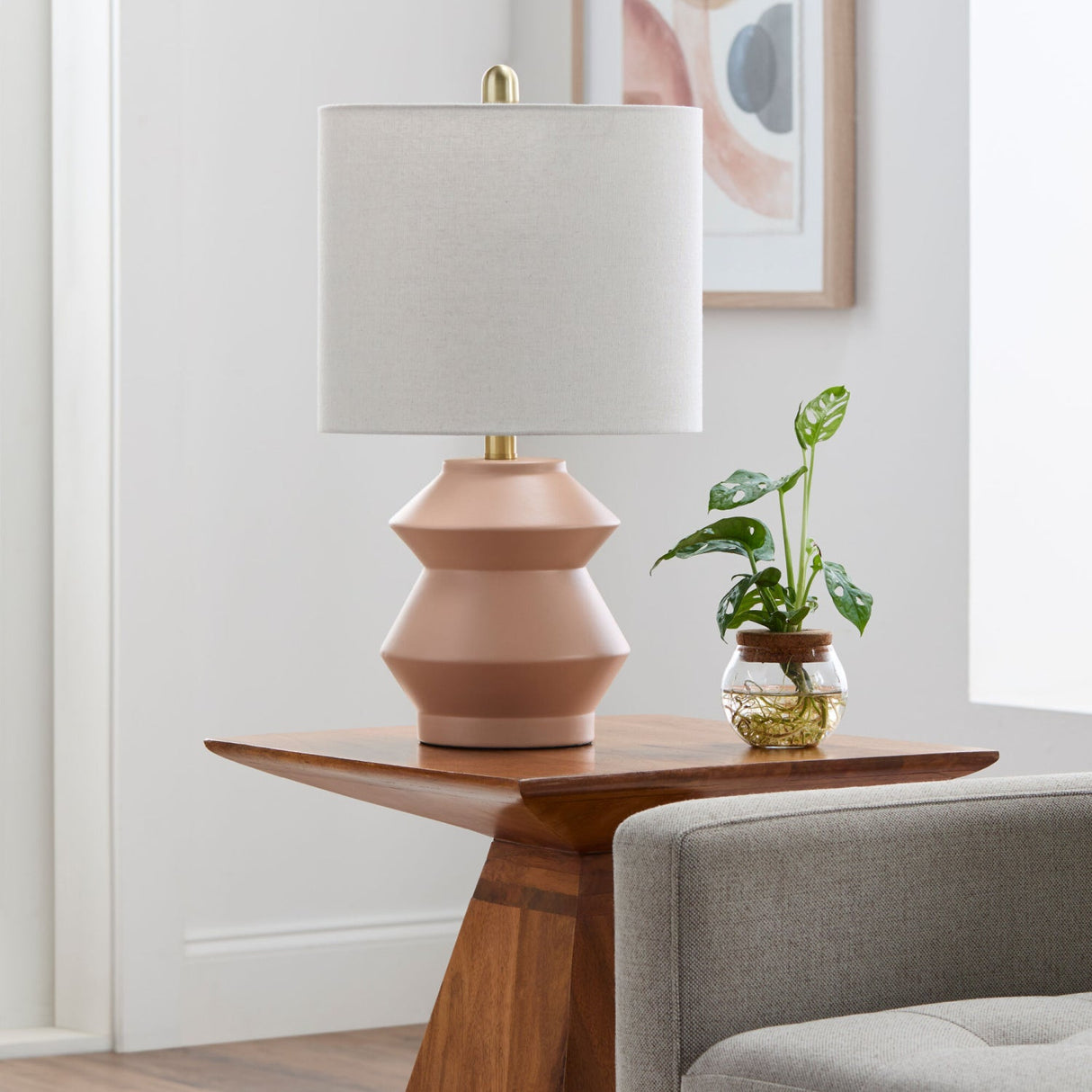 Modern European furniture - Geometrical Ceramic Accent Table Lamp - www.oroa.com