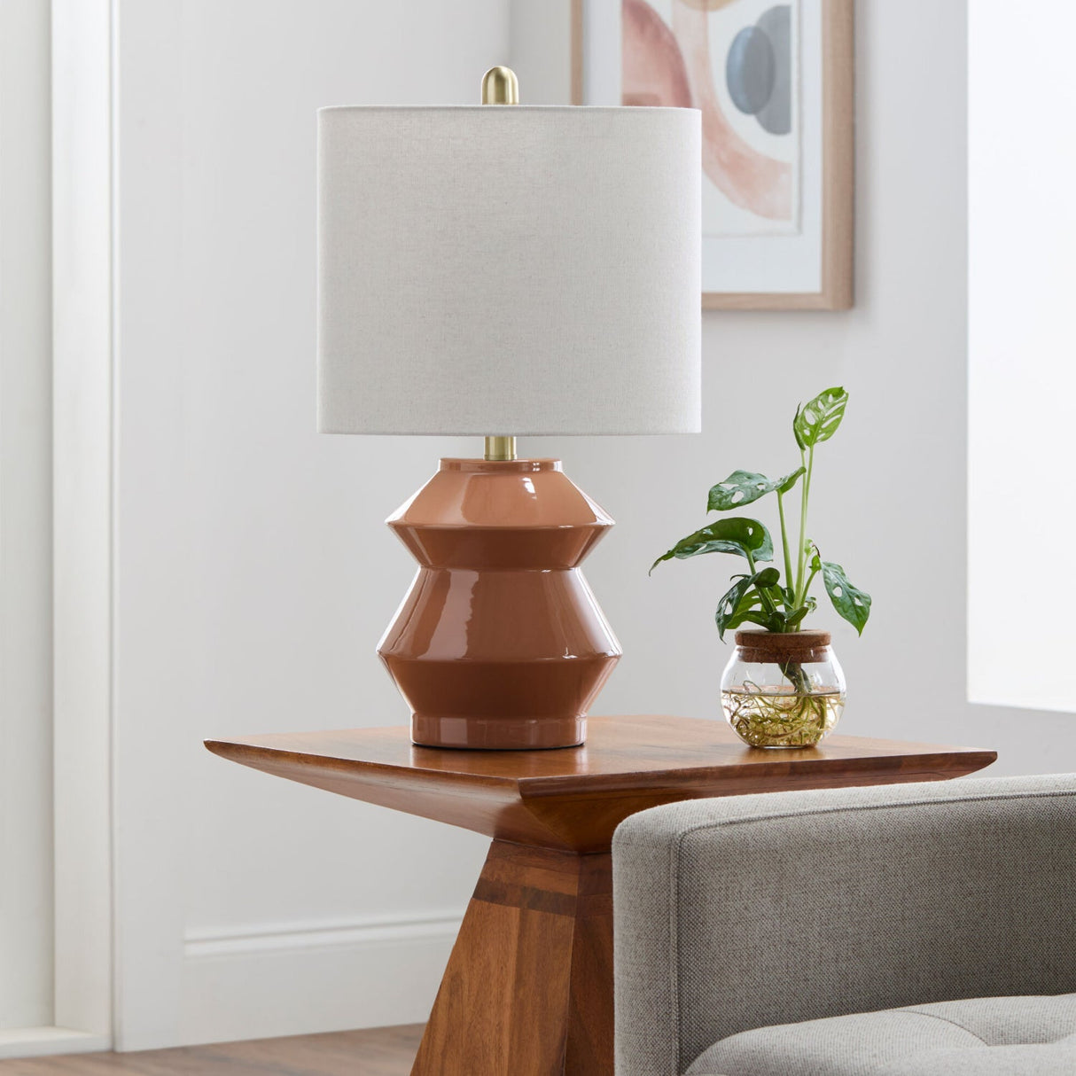 Modern European furniture - Geometrical Ceramic Accent Table Lamp - www.oroa.com