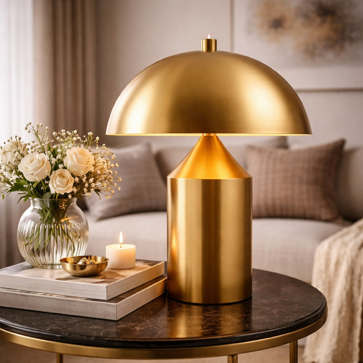 Modern European furniture - Metal Dome Table Lamp - www.oroa.com