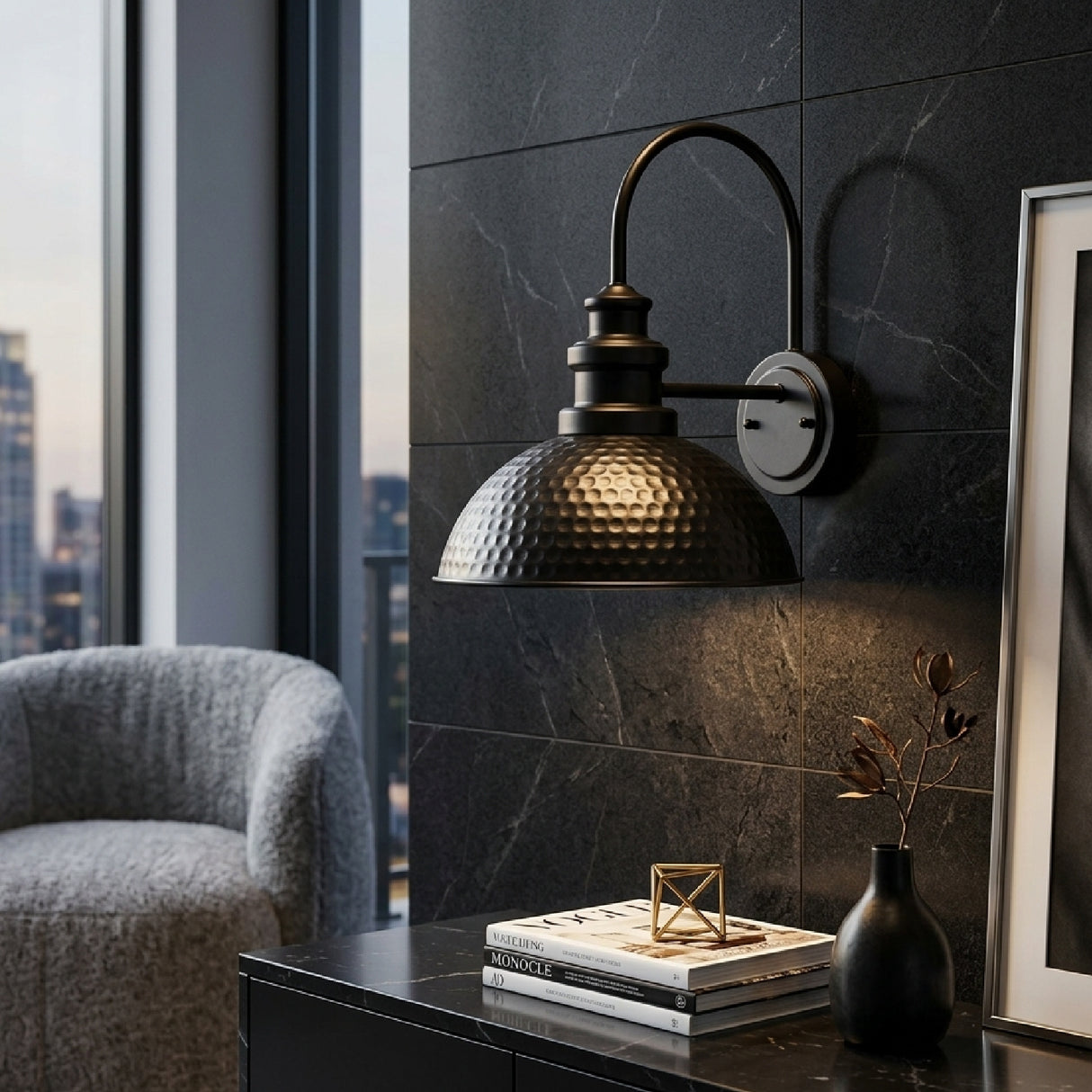 Modern European furniture - Black Iron Wall Lamp - www.oroa.com