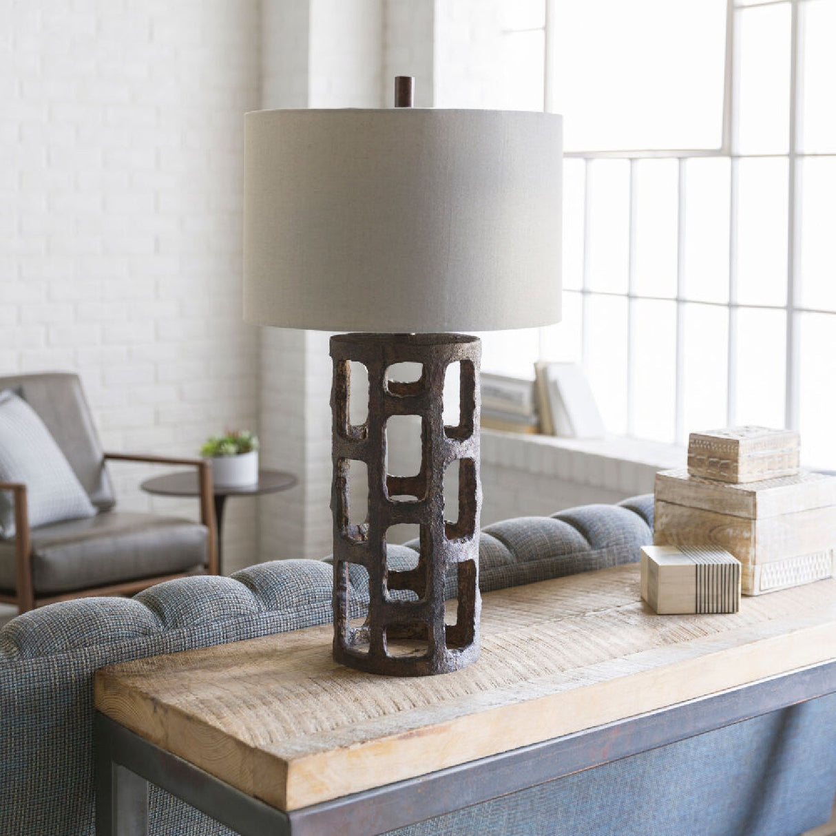 Modern European furniture - Rustic Bronze Finish Table Lamp - www.oroa.com
