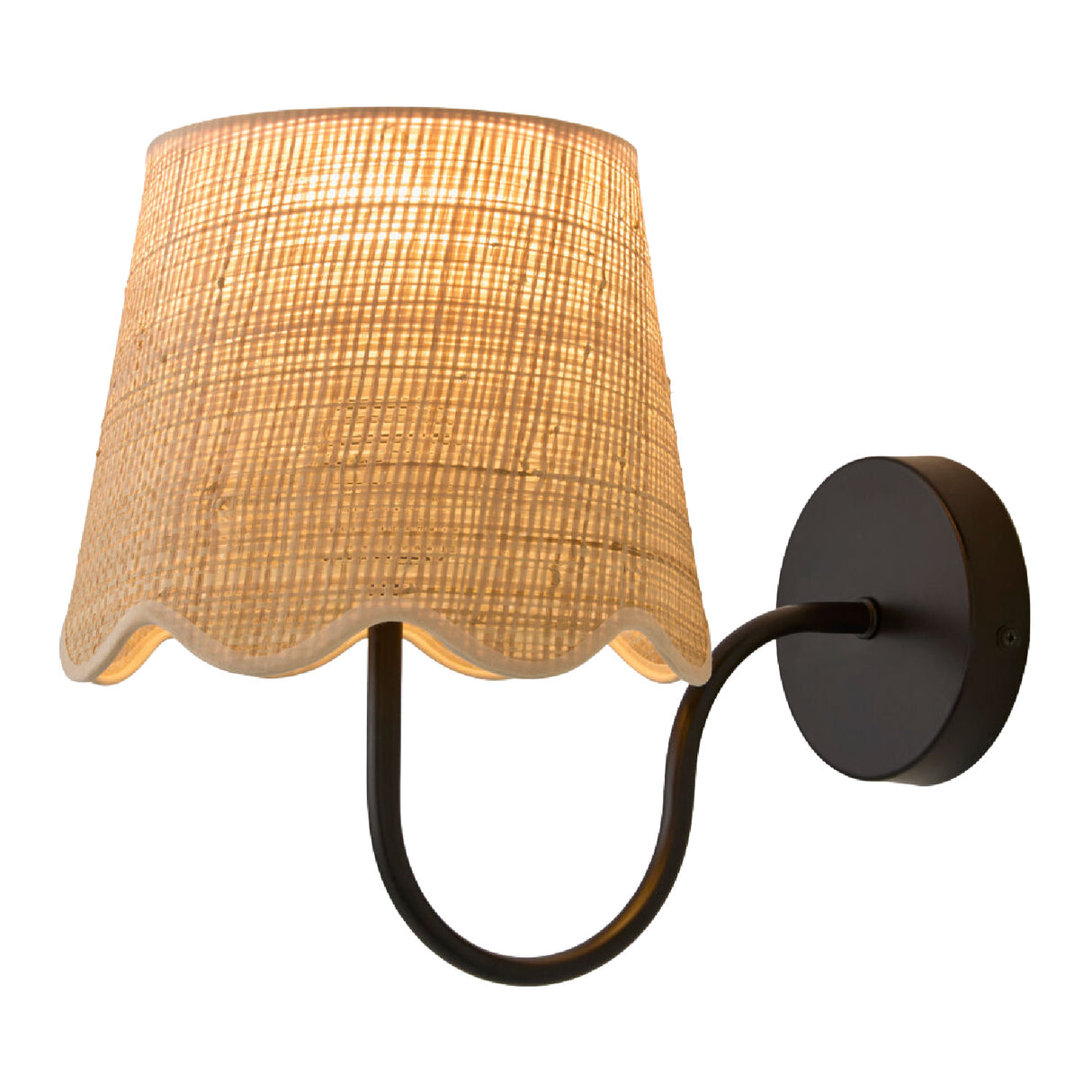 Modern European furniture - Scalloped Rattan Wall Lamp - www.oroa.com